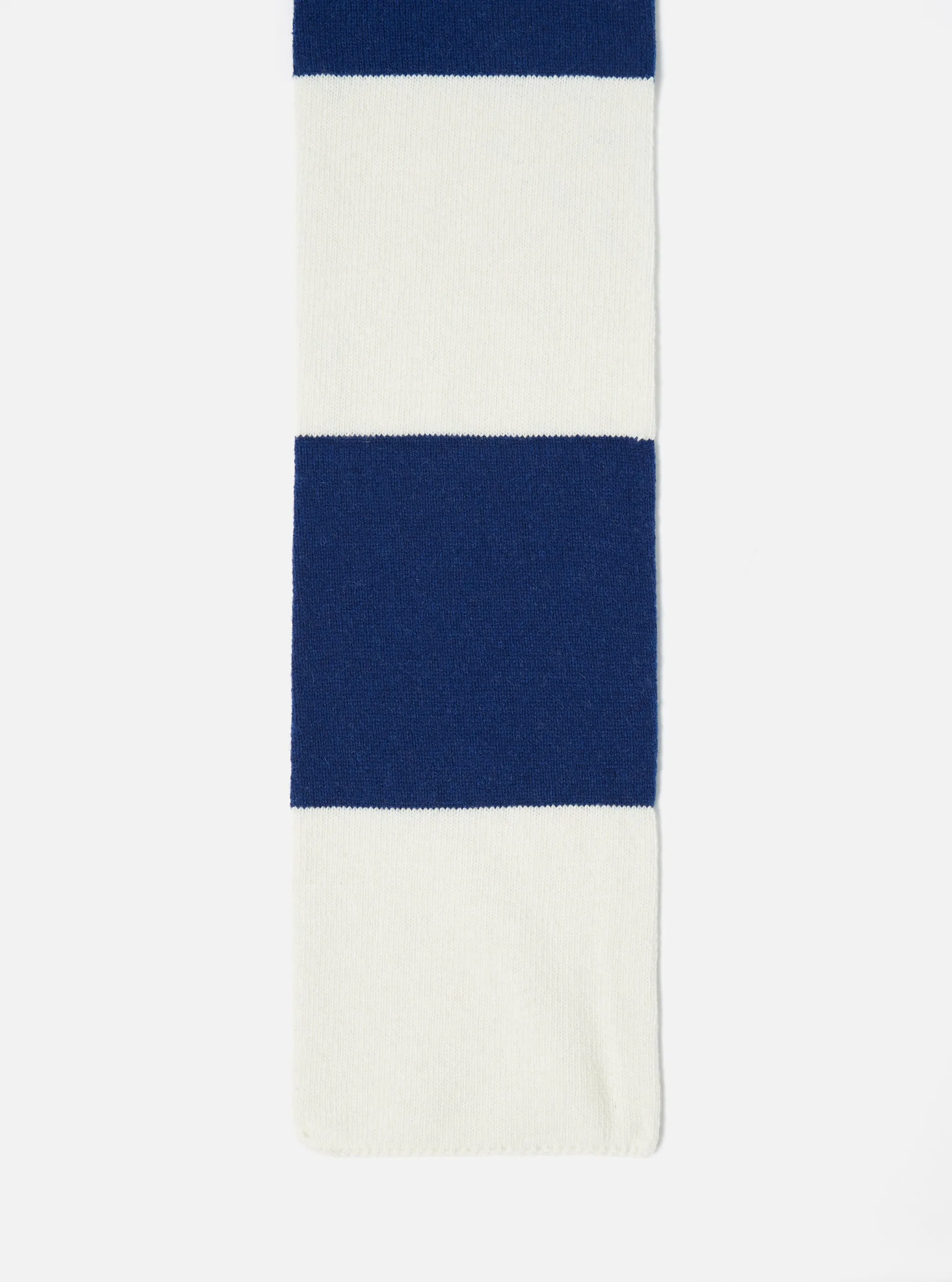 Ecru/Blue Soft Wool Deluxe Football Scarf sold by Universal Works product image thumbnail 2