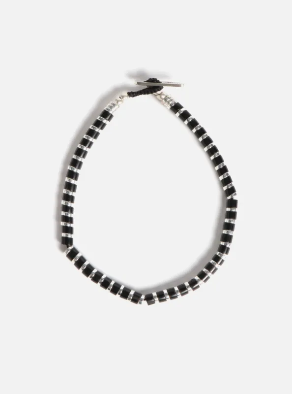 Mikia Heishi Bracelet in Jet/Hematite/Sterling Silver made by Universal Works