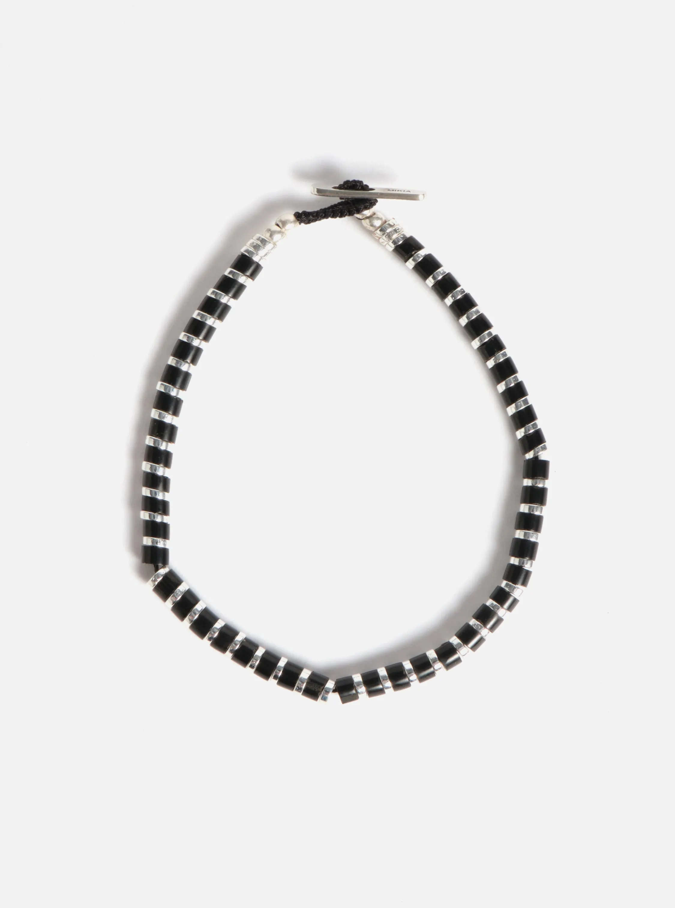 Mikia Heishi Bracelet in Jet/Hematite/Sterling Silver sold by Universal Works