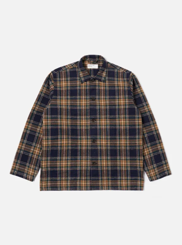 Universal Works Easy Jacket in Navy/Green Lake Cotton sold by Universal Works