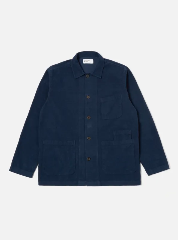 Universal Works Bakers Overshirt in Navy Fine Cord sold by Universal Works
