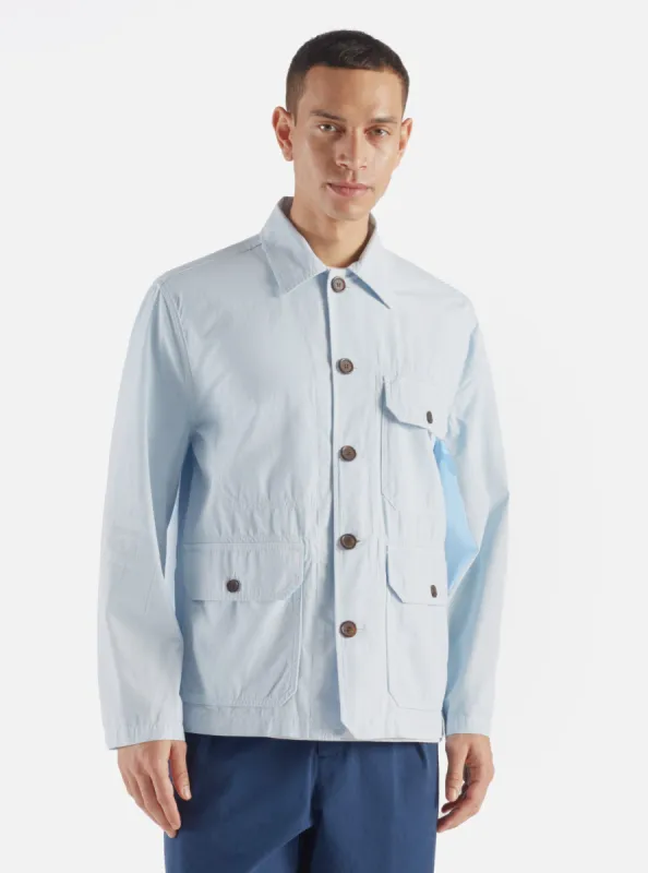Universal Works Utility Jacket in Sky Summer Canvas sold by Universal Works