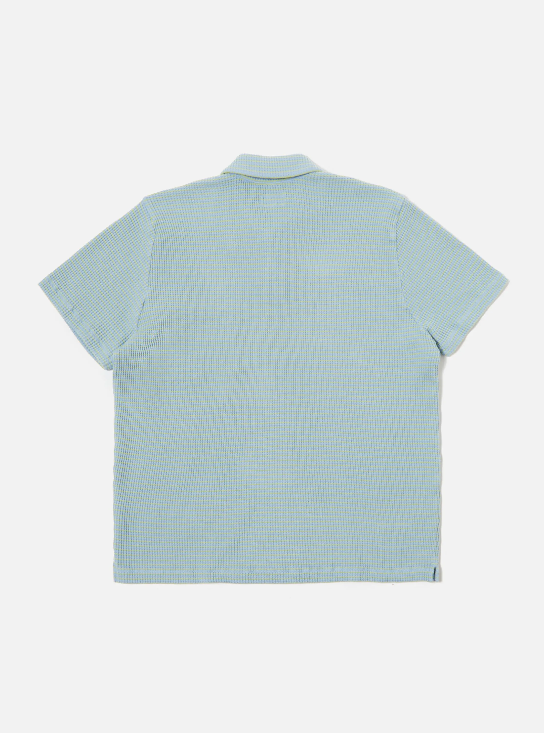 Universal Works Newlyn Polo in Sky Fluro Stripe sold by Universal Works product image thumbnail 3