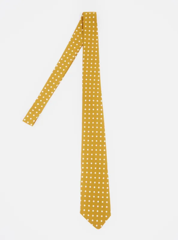 Mustard Dot Print Tie sold by Universal Works