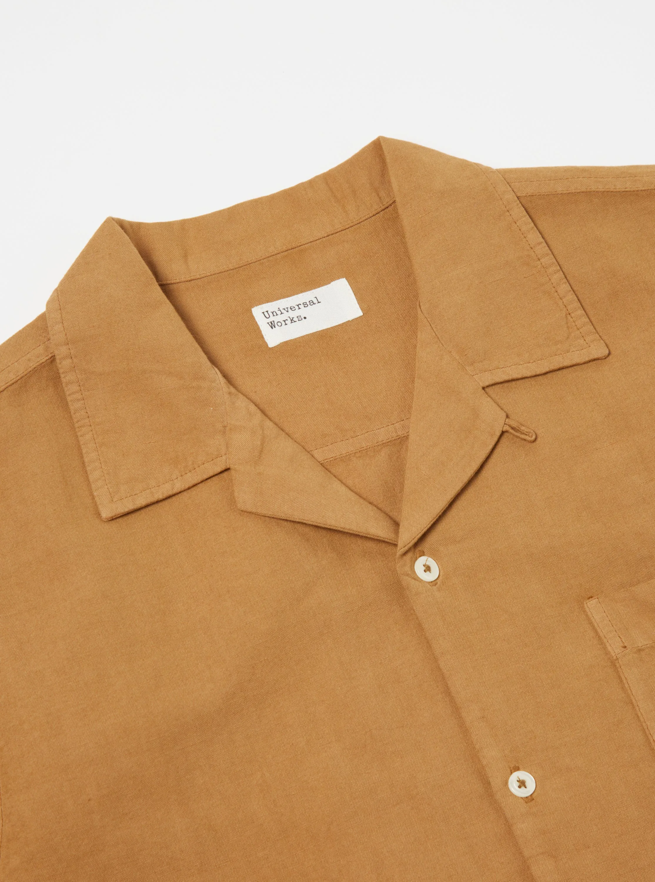Universal Works Camp Shirt in Bronze Hemp Cotton Shirting sold by Universal Works product image thumbnail 4