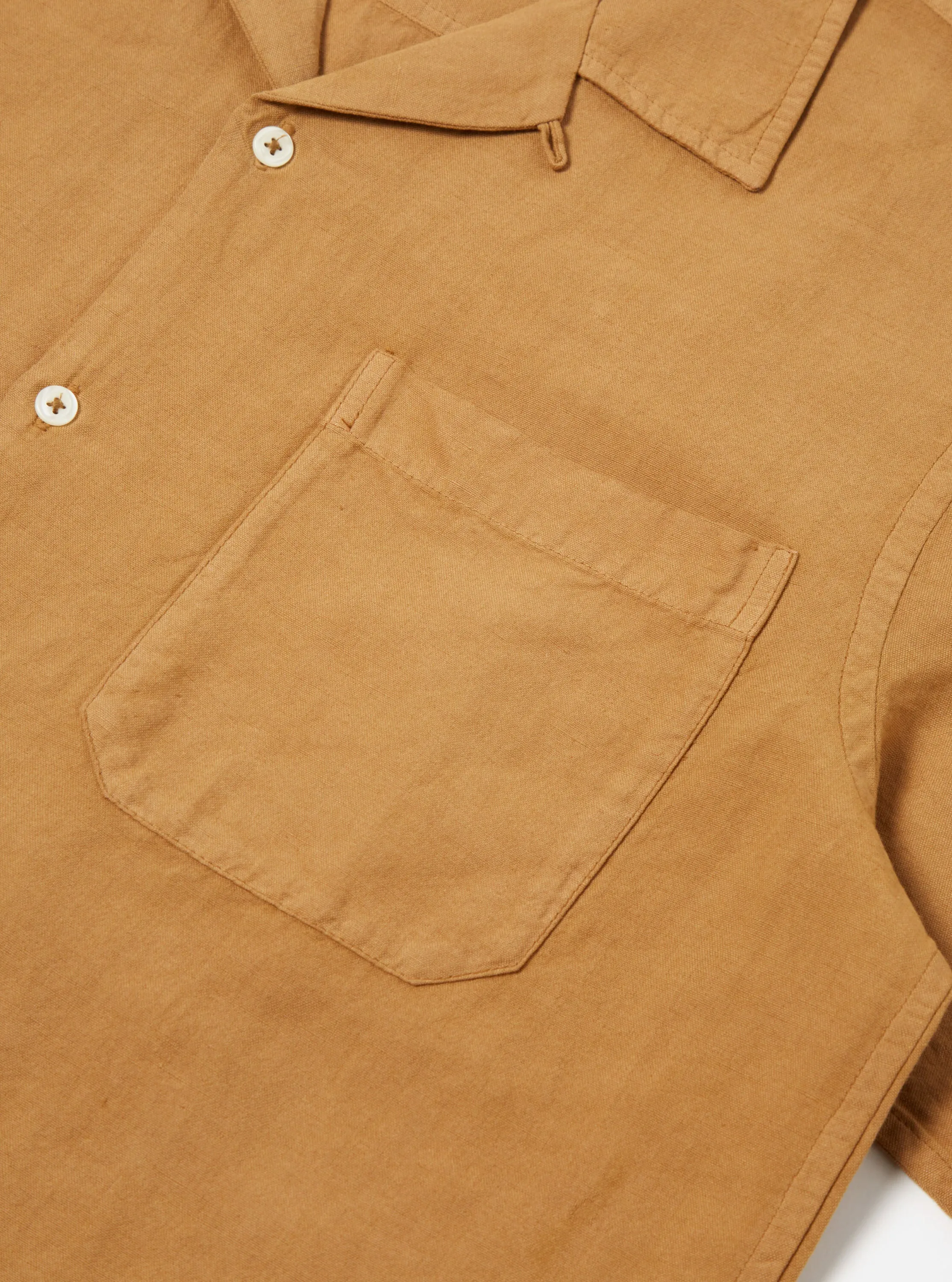Universal Works Camp Shirt in Bronze Hemp Cotton Shirting sold by Universal Works product image thumbnail 5