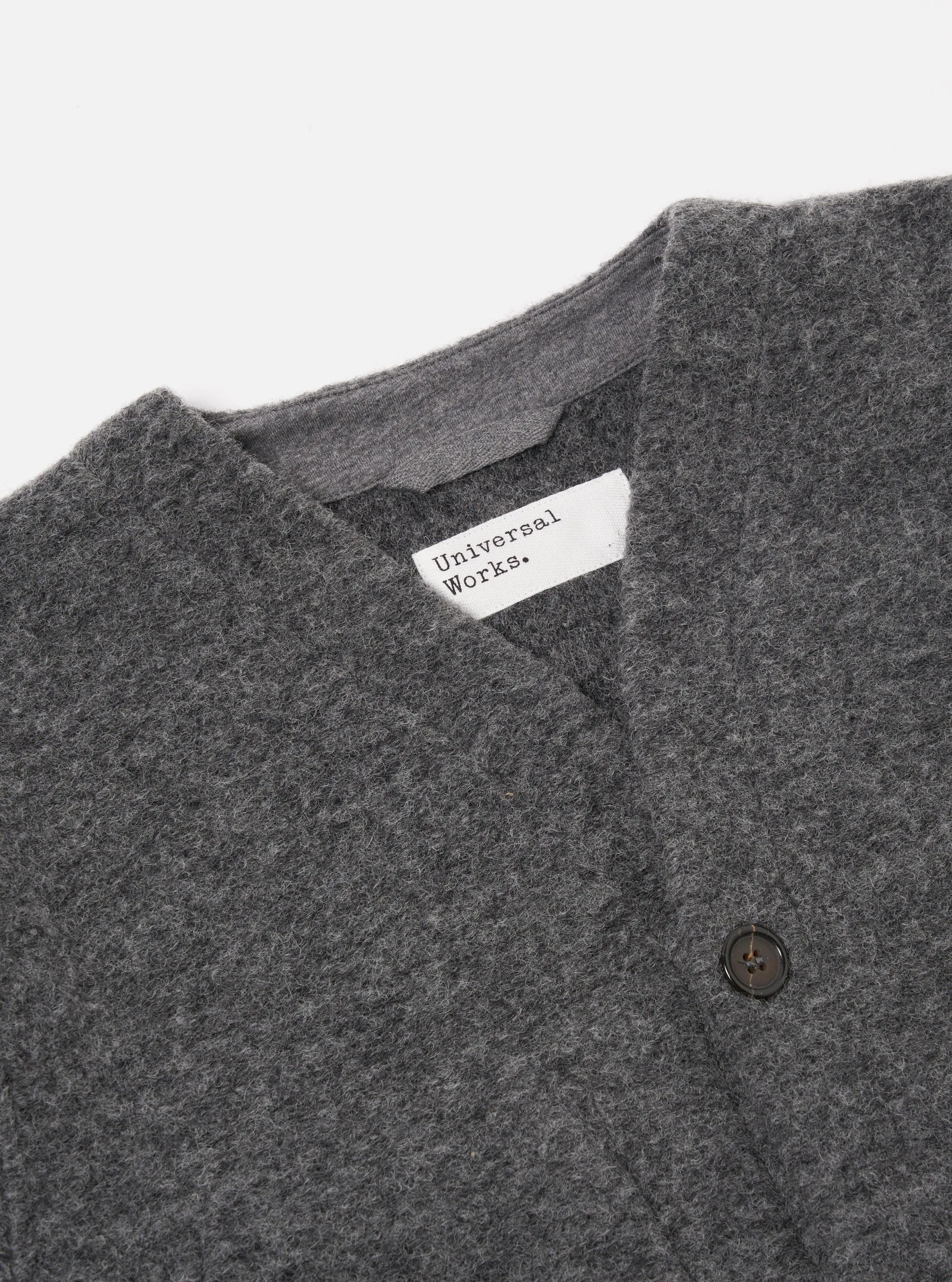 Universal Works Cardigan in Grey Marl Wool Fleece sold by Universal Works product image thumbnail 3
