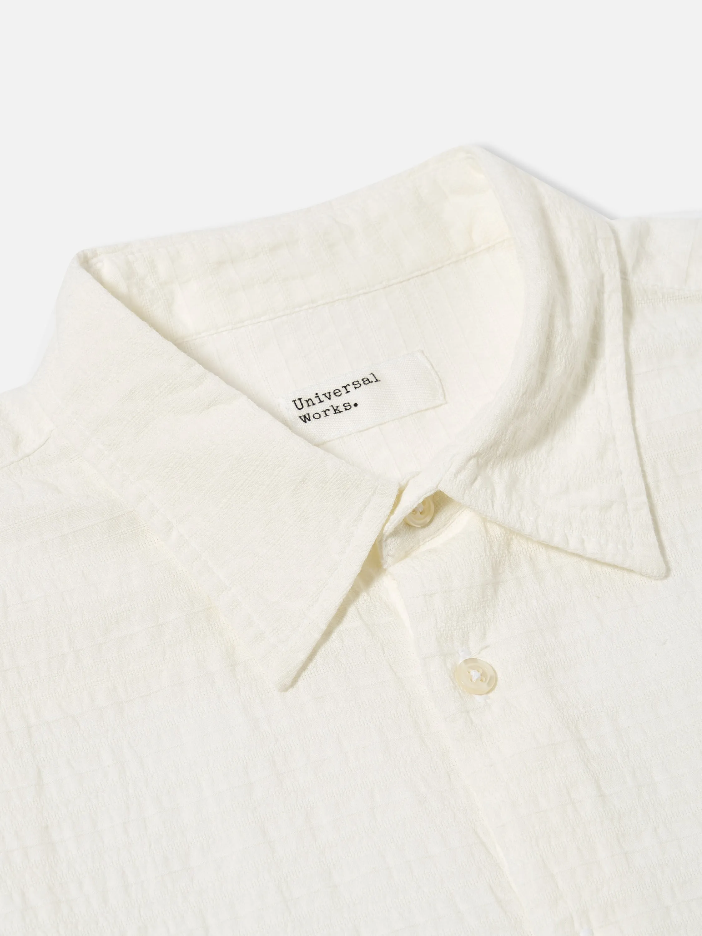 Universal Works Square Pocket Shirt in Ecru Dolly Stripe sold by Universal Works product image thumbnail 3