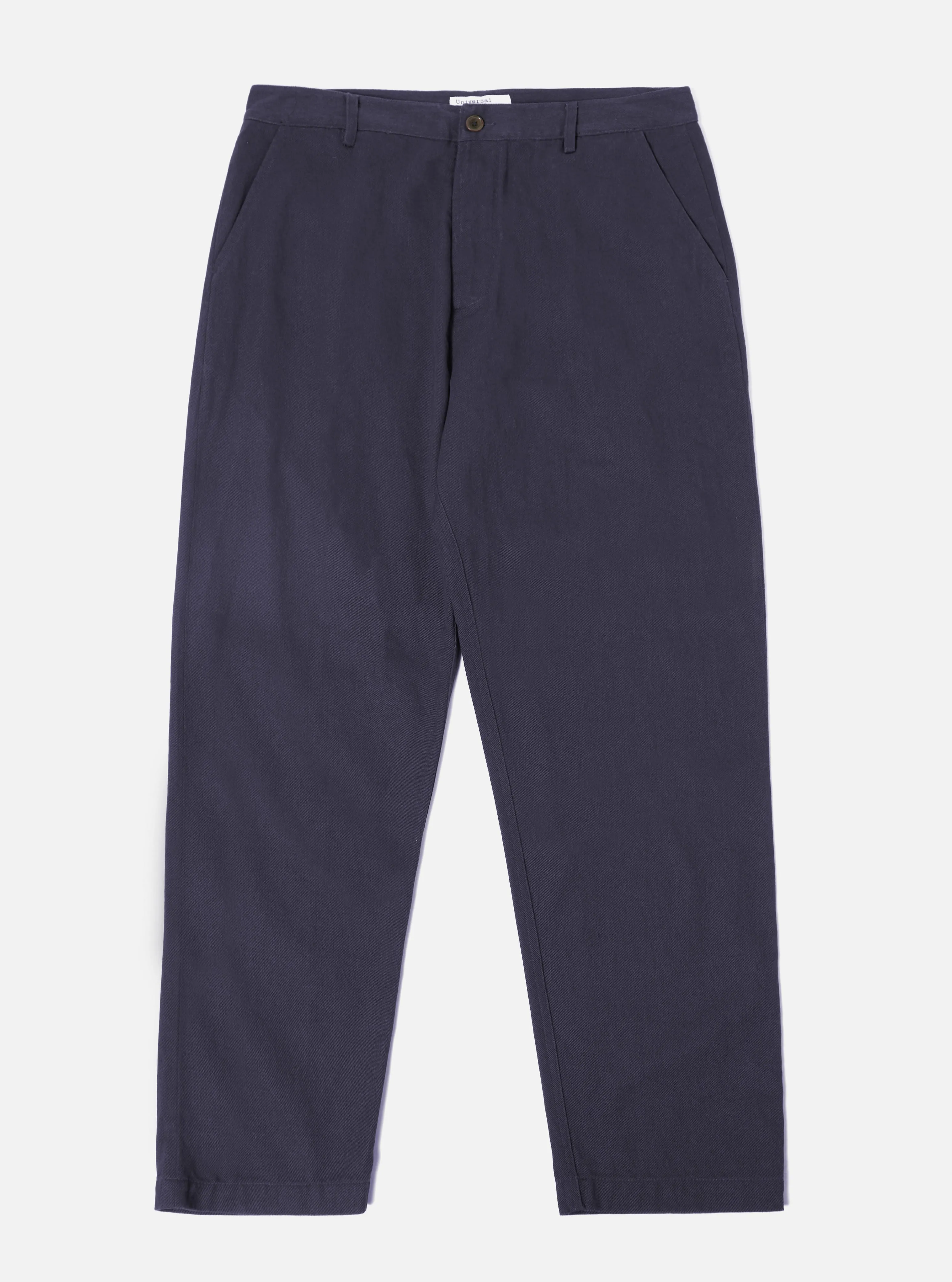Universal Works Military Chino in Navy Winter Twill sold by Universal Works