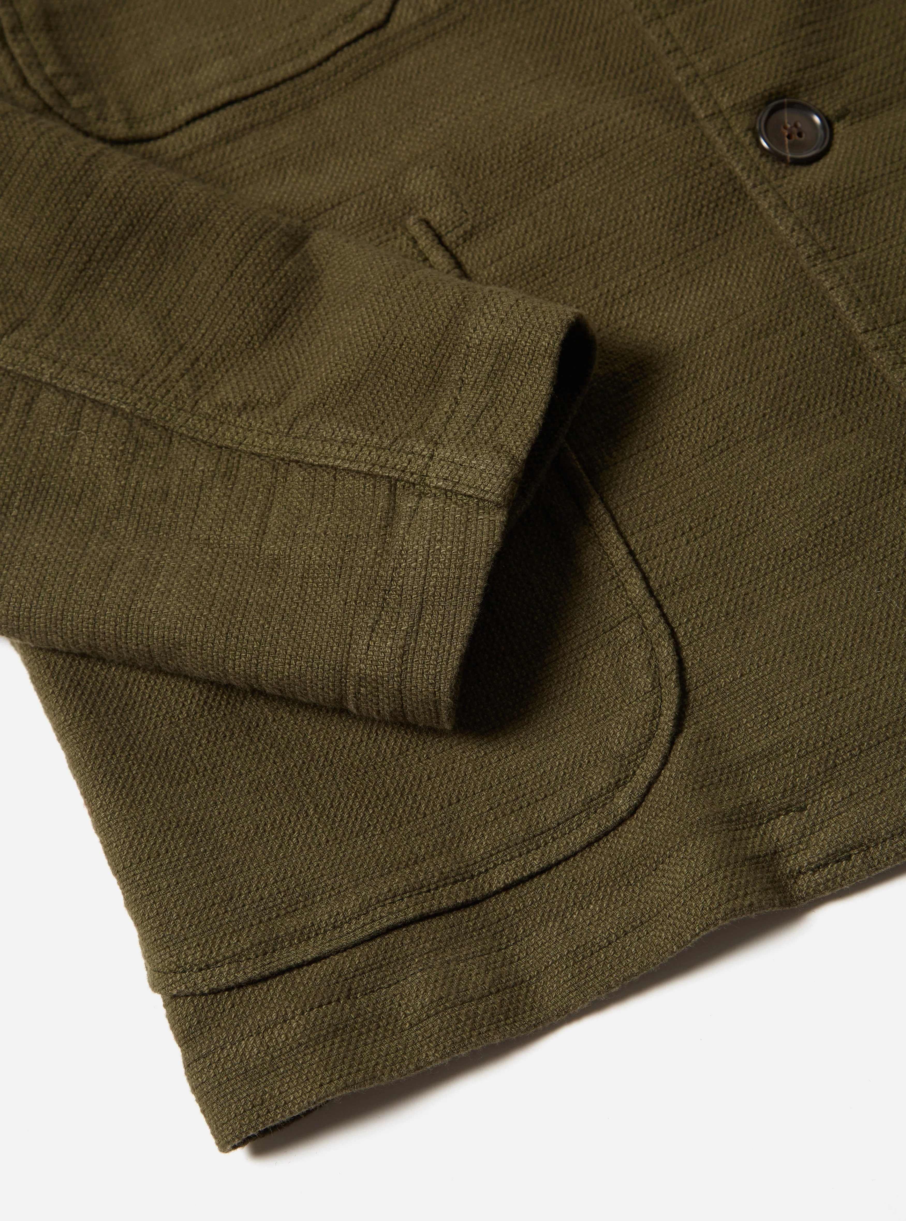 Universal Works Five Pocket Jacket in Olive Chevron Cotton sold by Universal Works product image thumbnail 4