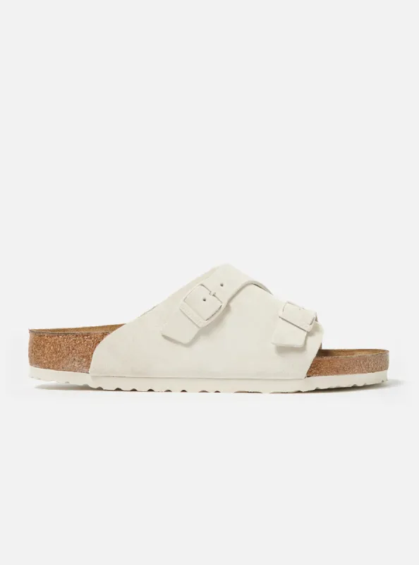 Birkenstock Zürich in Antique White Suede sold by Universal Works
