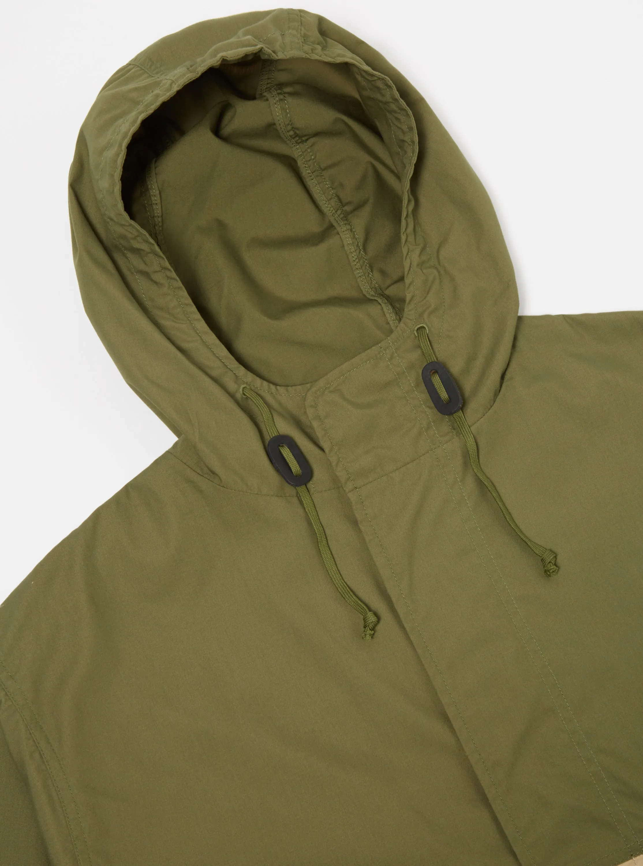 Universal Works Beach Parka in Olive/Sand Recycled Poly Tech sold by Universal Works product image thumbnail 4