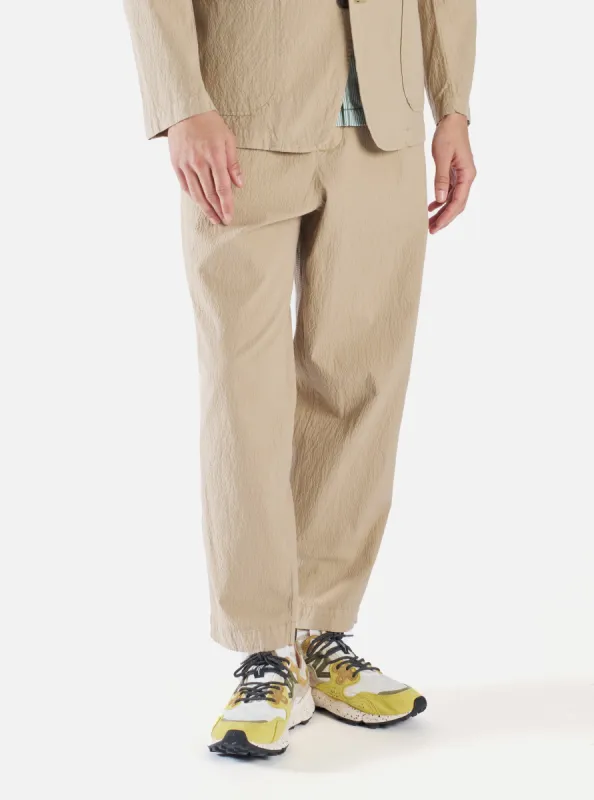 Universal Works Military Chino in Summer Oak Seersucker II sold by Universal Works