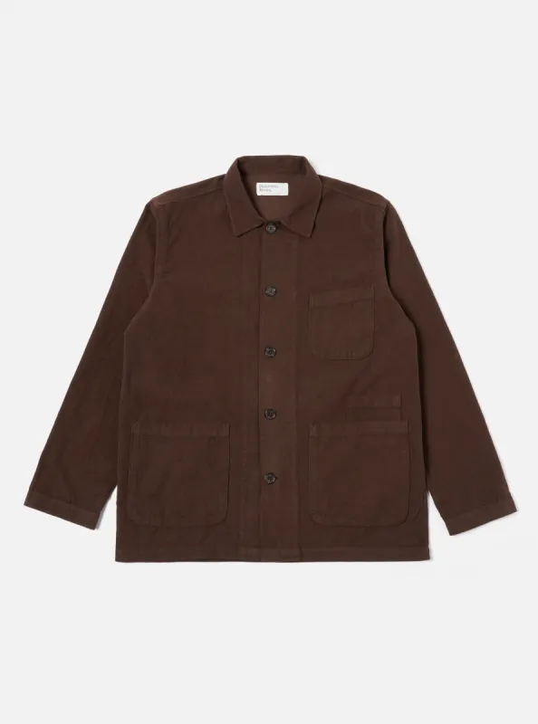 Universal Works Bakers Overshirt in Brown Fine Cord sold by Universal Works
