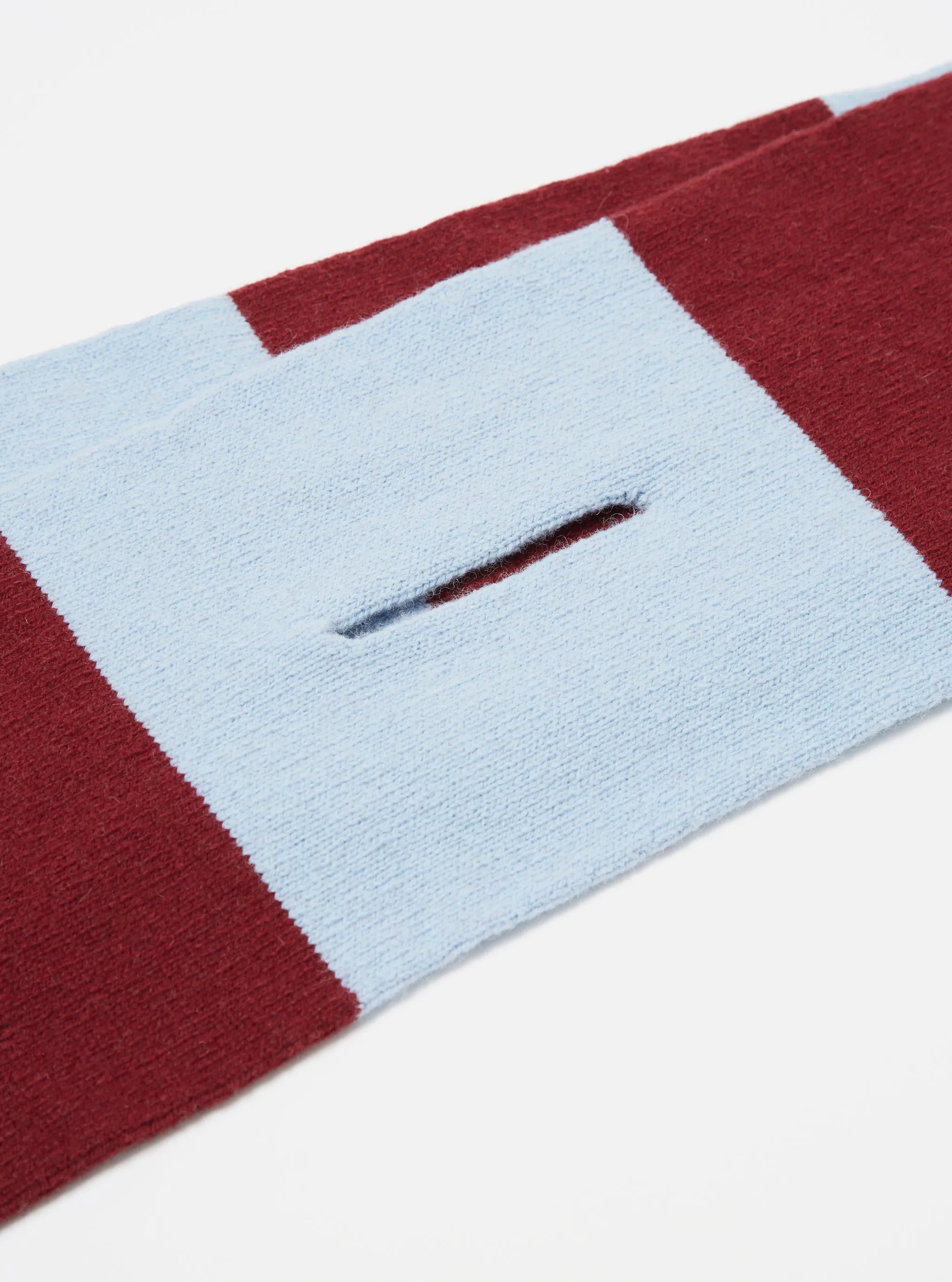 Sky/Claret Soft Wool Deluxe Football Scarf sold by Universal Works product image thumbnail 3