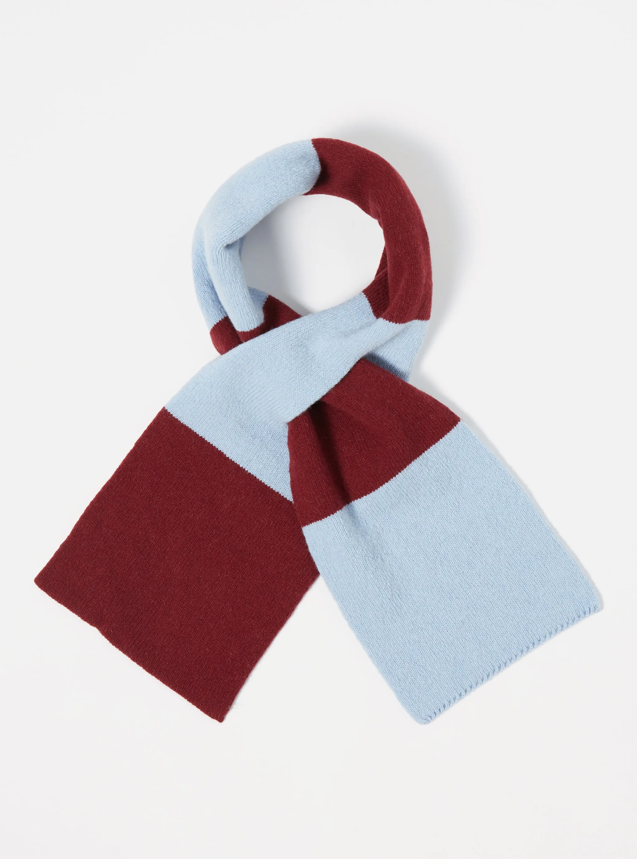 Sky/Claret Soft Wool Deluxe Football Scarf sold by Universal Works