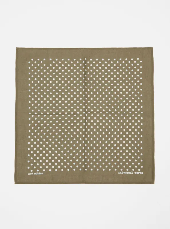 Universal Works Pocket Square in Olive Classic Dot sold by Universal Works