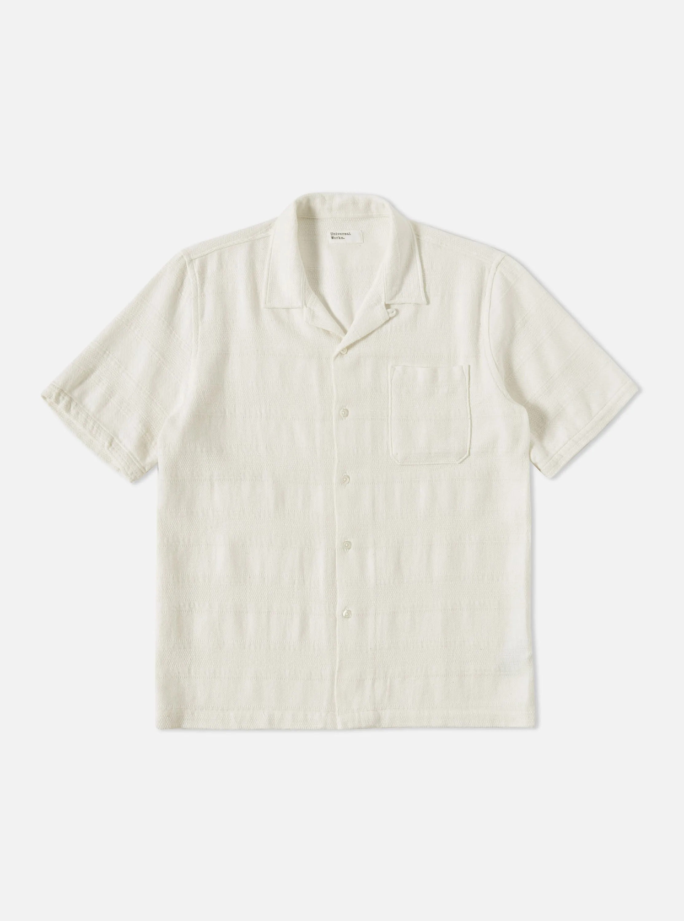 Universal Works Road Shirt in White Tipzzi Stripe sold by Universal Works product image thumbnail 2