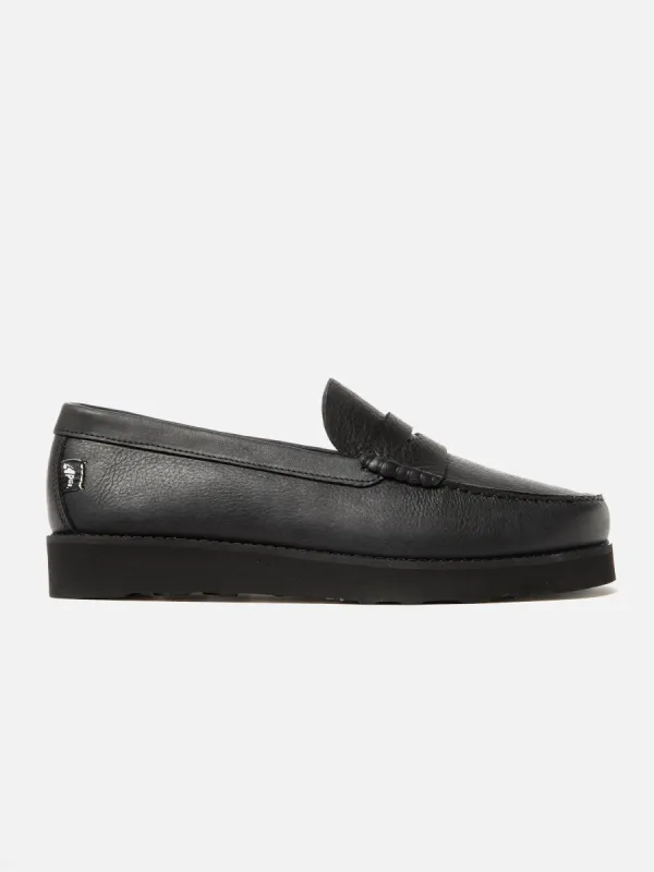 Yogi x Universal Works Rudy II in Black Tumbled Leather sold by Universal Works