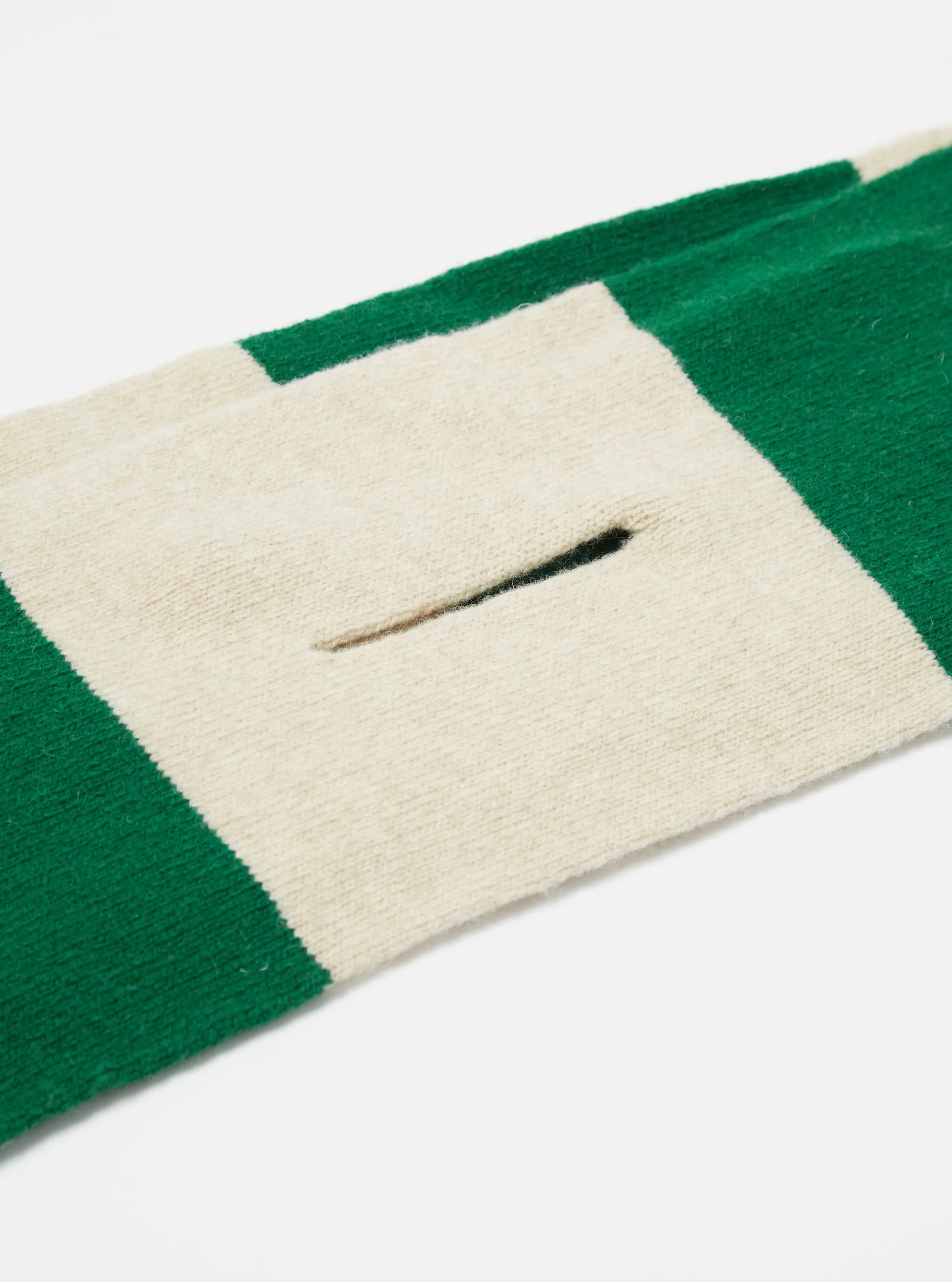 Beige/Green Soft Wool Deluxe Football Scarf sold by Universal Works product image thumbnail 3