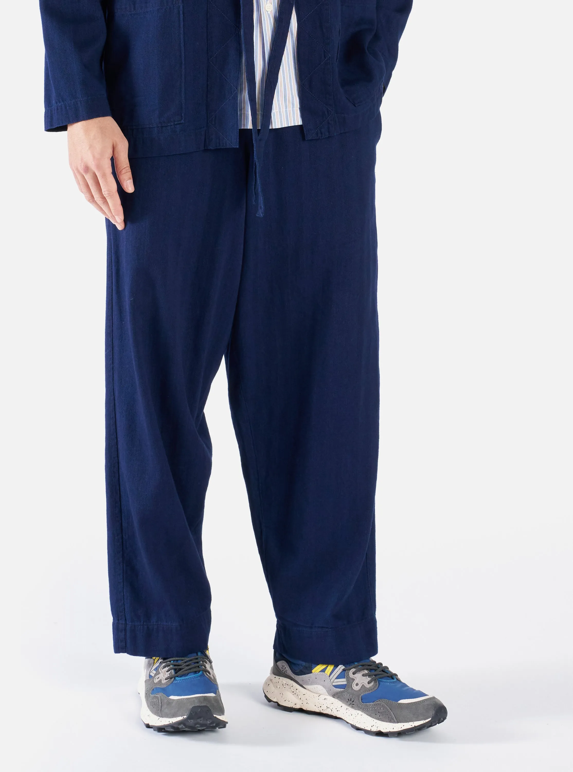 Universal Works Judo Pant in Indigo Herringbone Denim sold by Universal Works