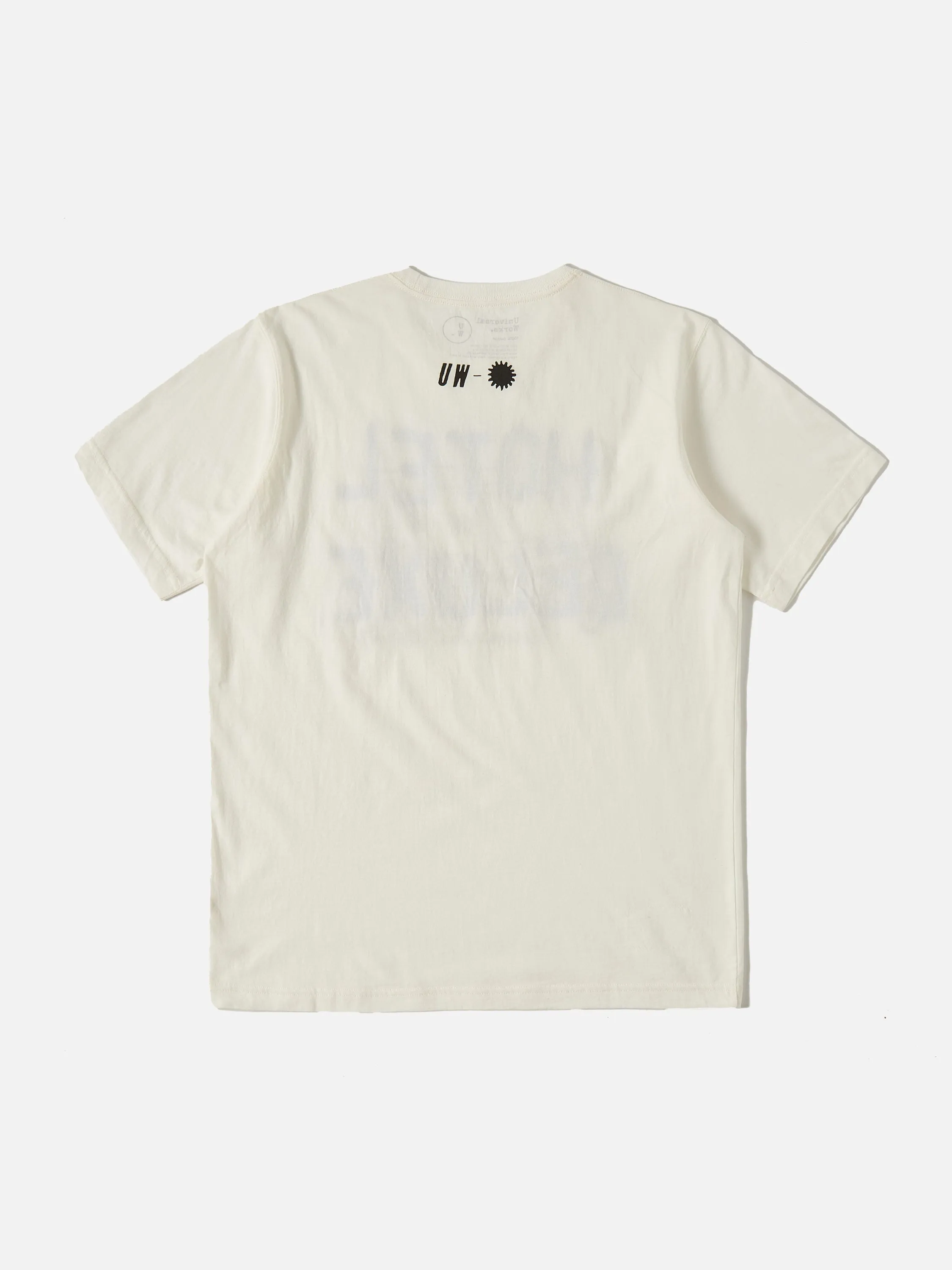 Universal Works Print Tee in Ecru 'Hotel Deluxe' Single Jersey sold by Universal Works product image thumbnail 3