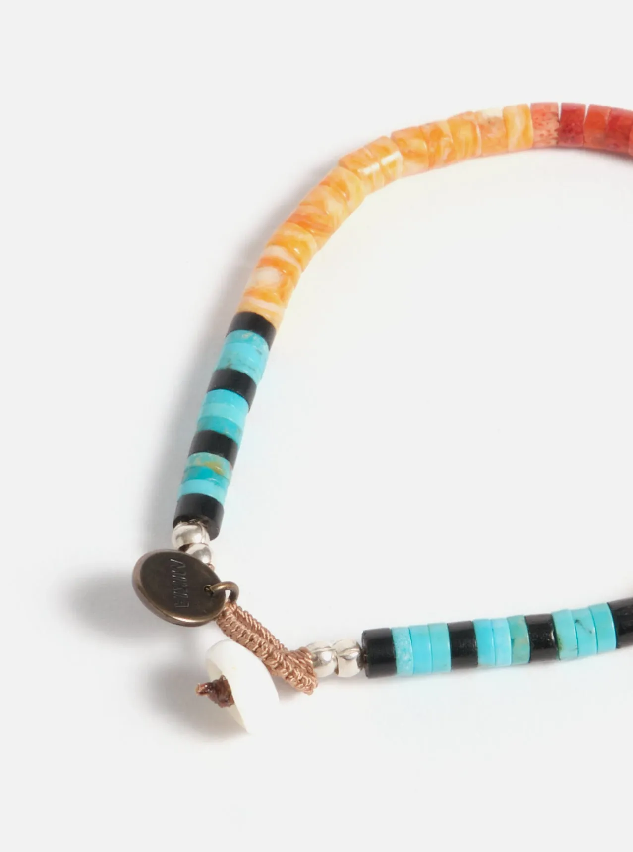 Mikia Spiny Oyster/Sponge Coral/Turquoise Heishi Beads Bracelet sold by Universal Works product image thumbnail 2