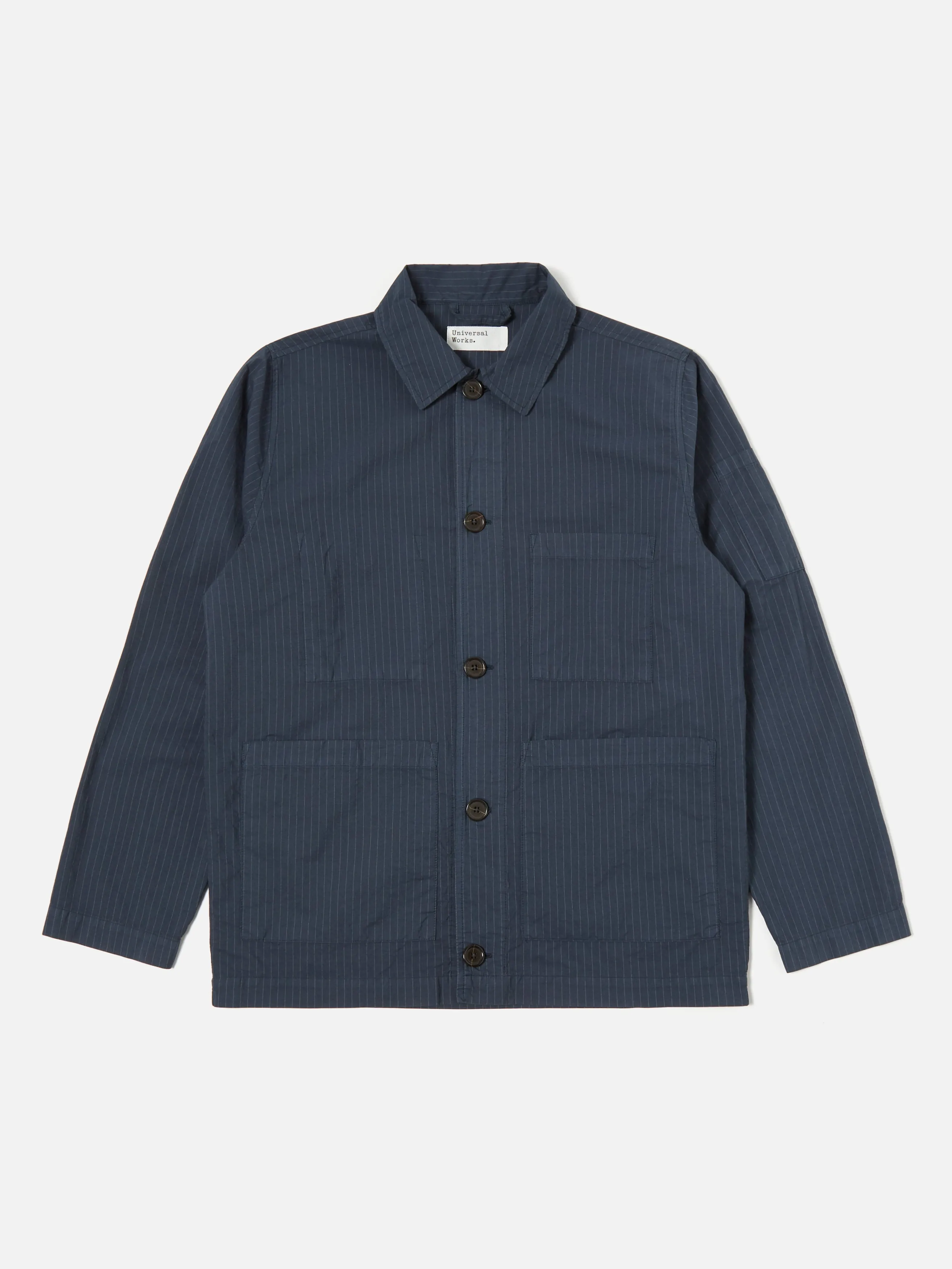 Universal Works Coverall Jacket in Navy Nearly Pinstripe sold by Universal Works product image thumbnail 2