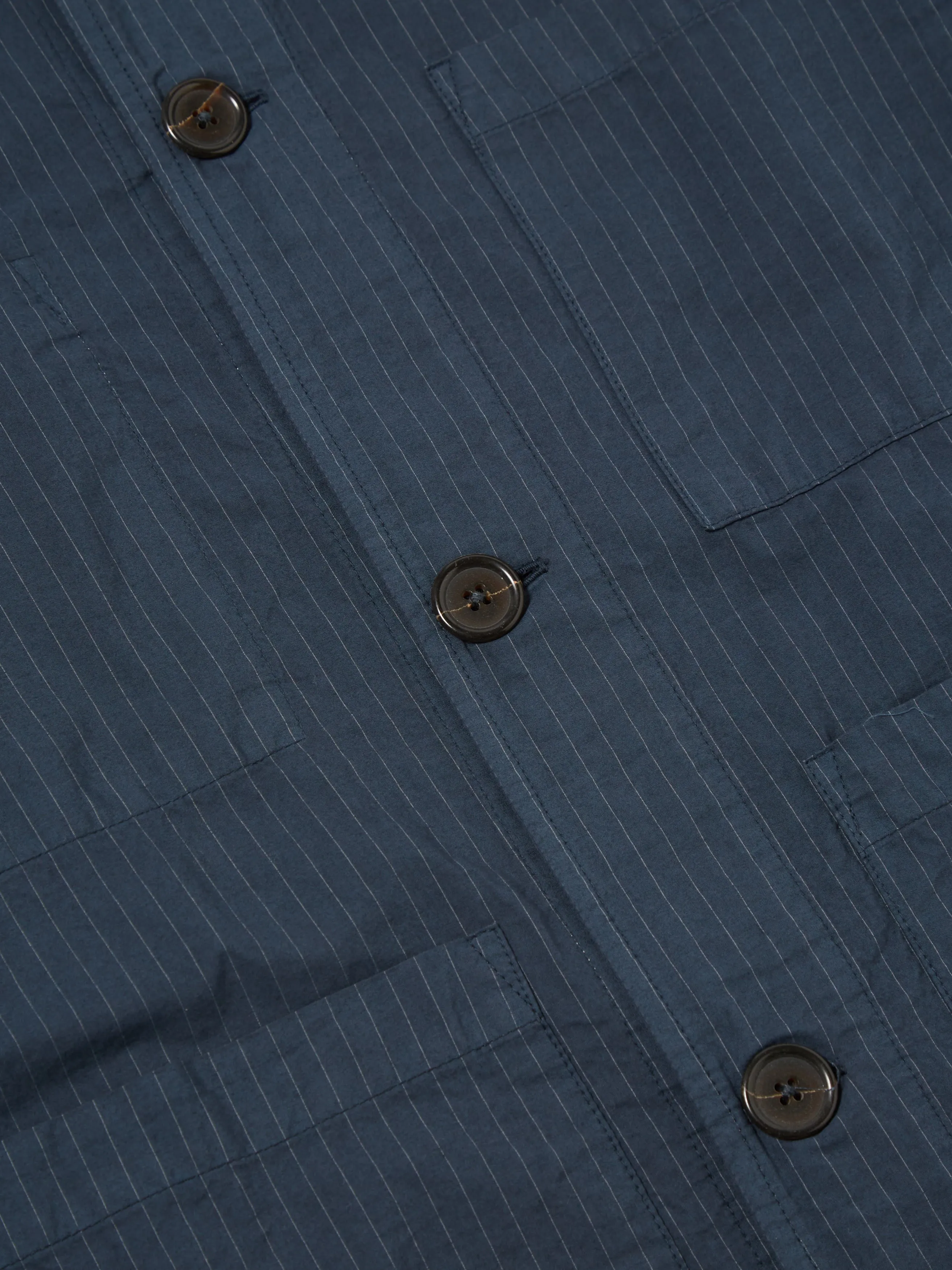 Universal Works Coverall Jacket in Navy Nearly Pinstripe sold by Universal Works product image thumbnail 5
