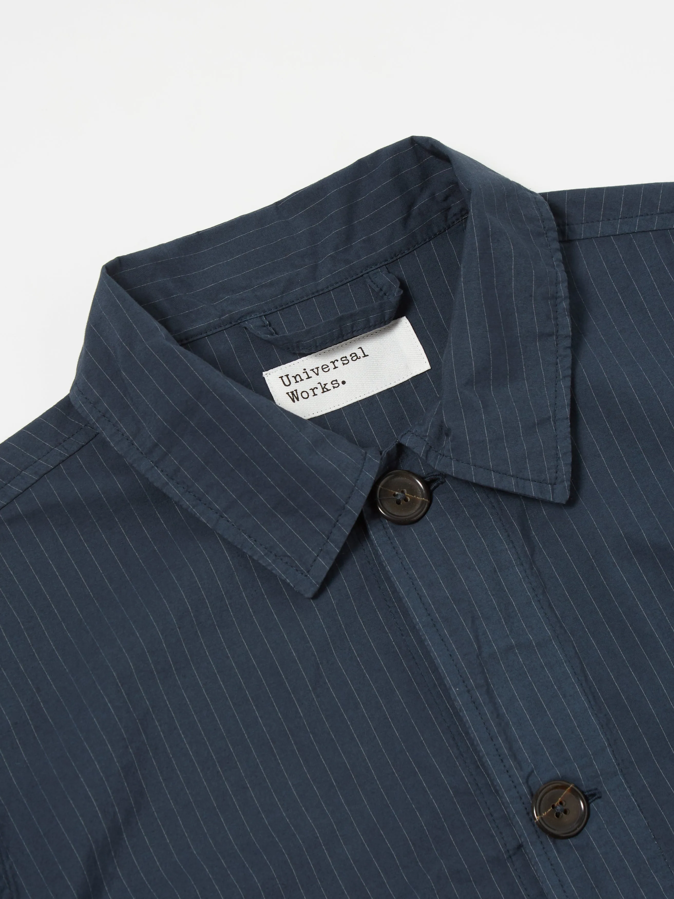 Universal Works Coverall Jacket in Navy Nearly Pinstripe sold by Universal Works product image thumbnail 4