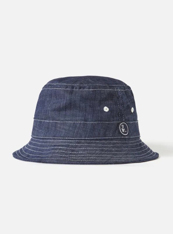 Universal Works Bucket Hat in Indigo Atlantic Denim sold by Universal Works