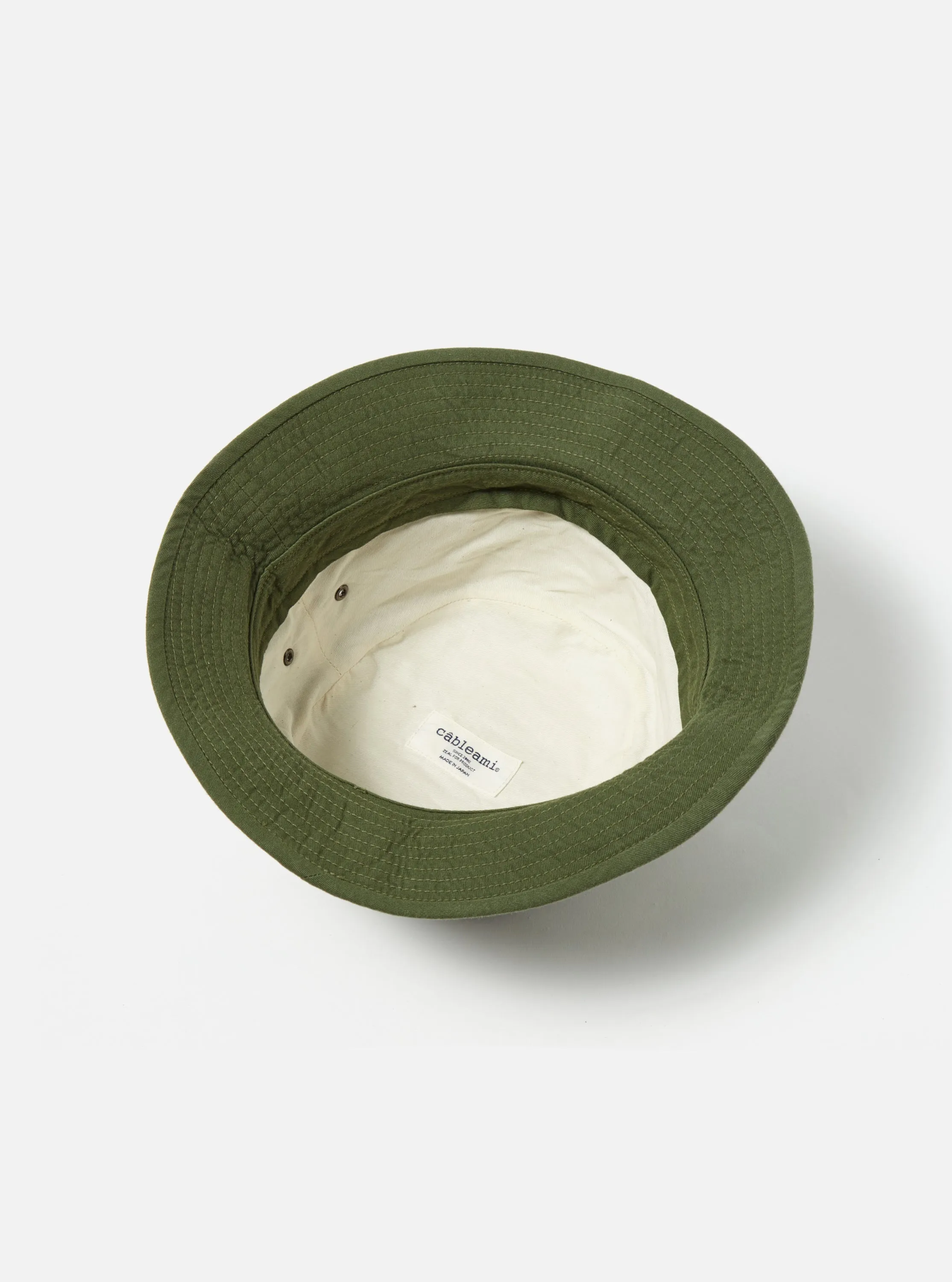cableami® Pork Pie Hat in Olive Chino Cotton sold by Universal Works product image thumbnail 5