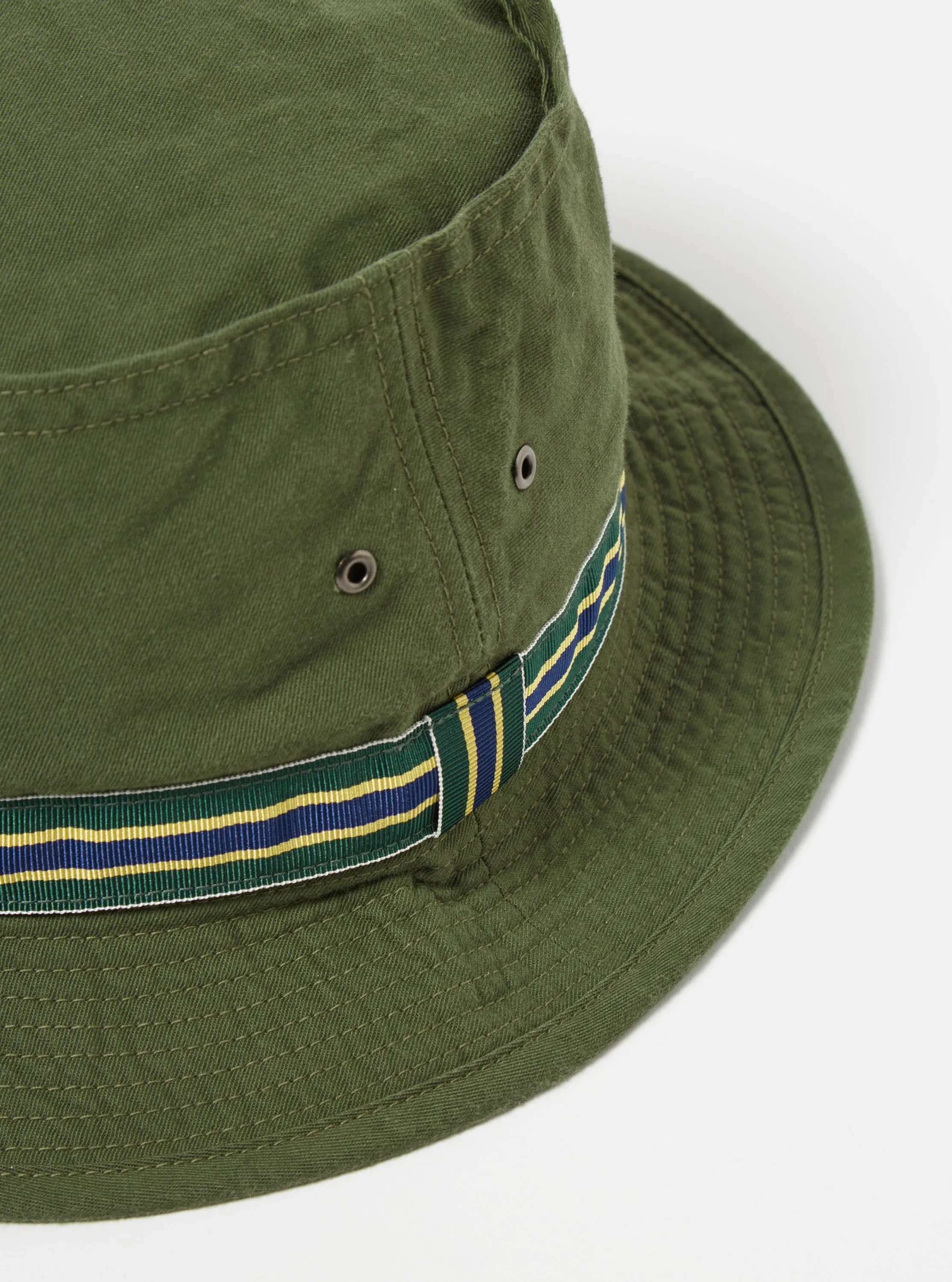 cableami® Pork Pie Hat in Olive Chino Cotton sold by Universal Works product image thumbnail 4