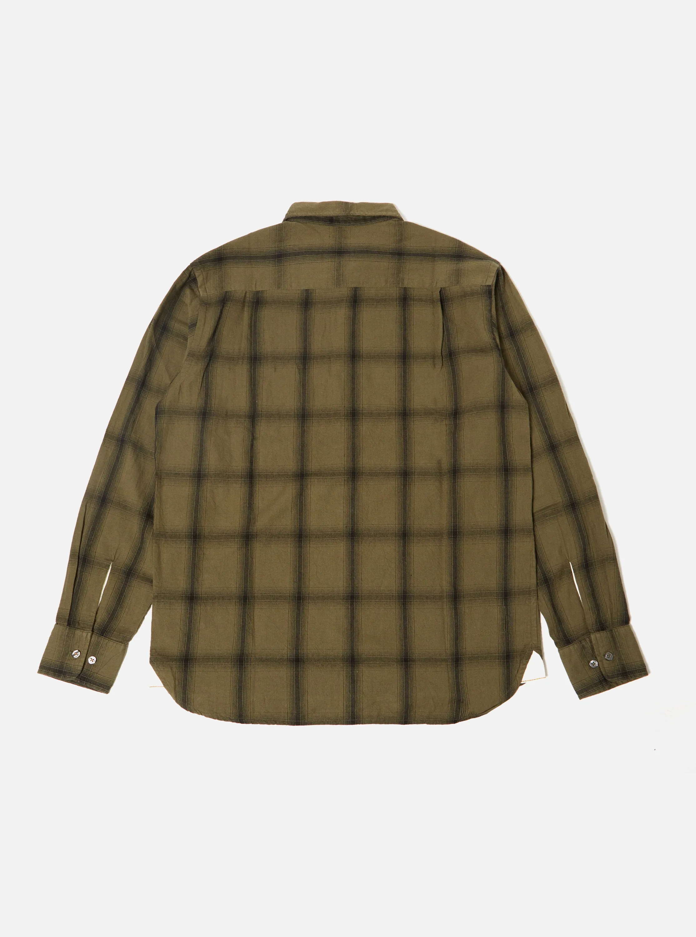 Universal Works Square Pocket Shirt in Olive Shadow Check sold by Universal Works product image thumbnail 2