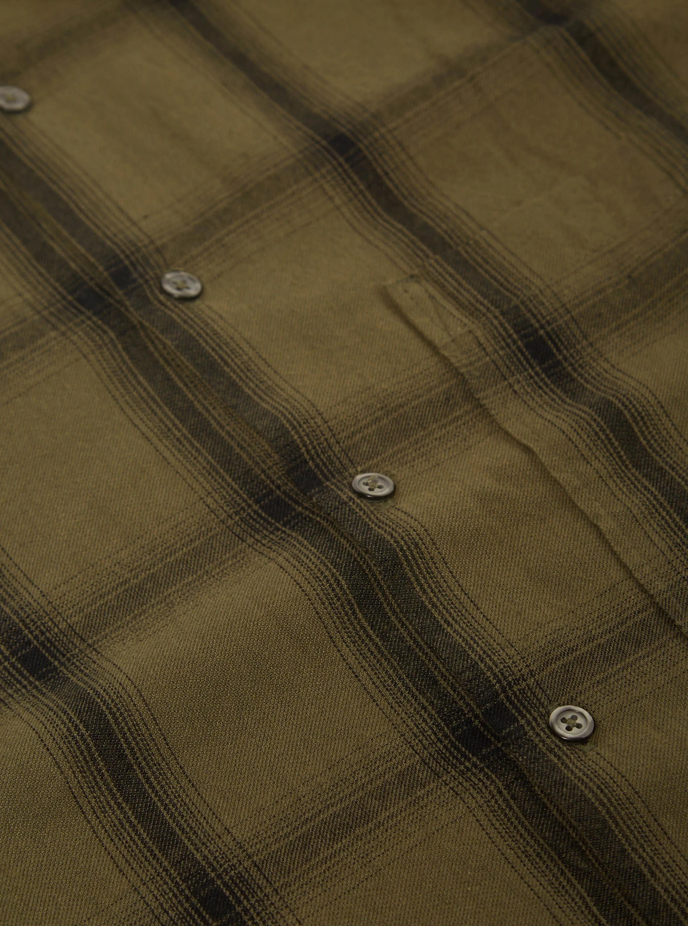 Universal Works Square Pocket Shirt in Olive Shadow Check sold by Universal Works product image thumbnail 4