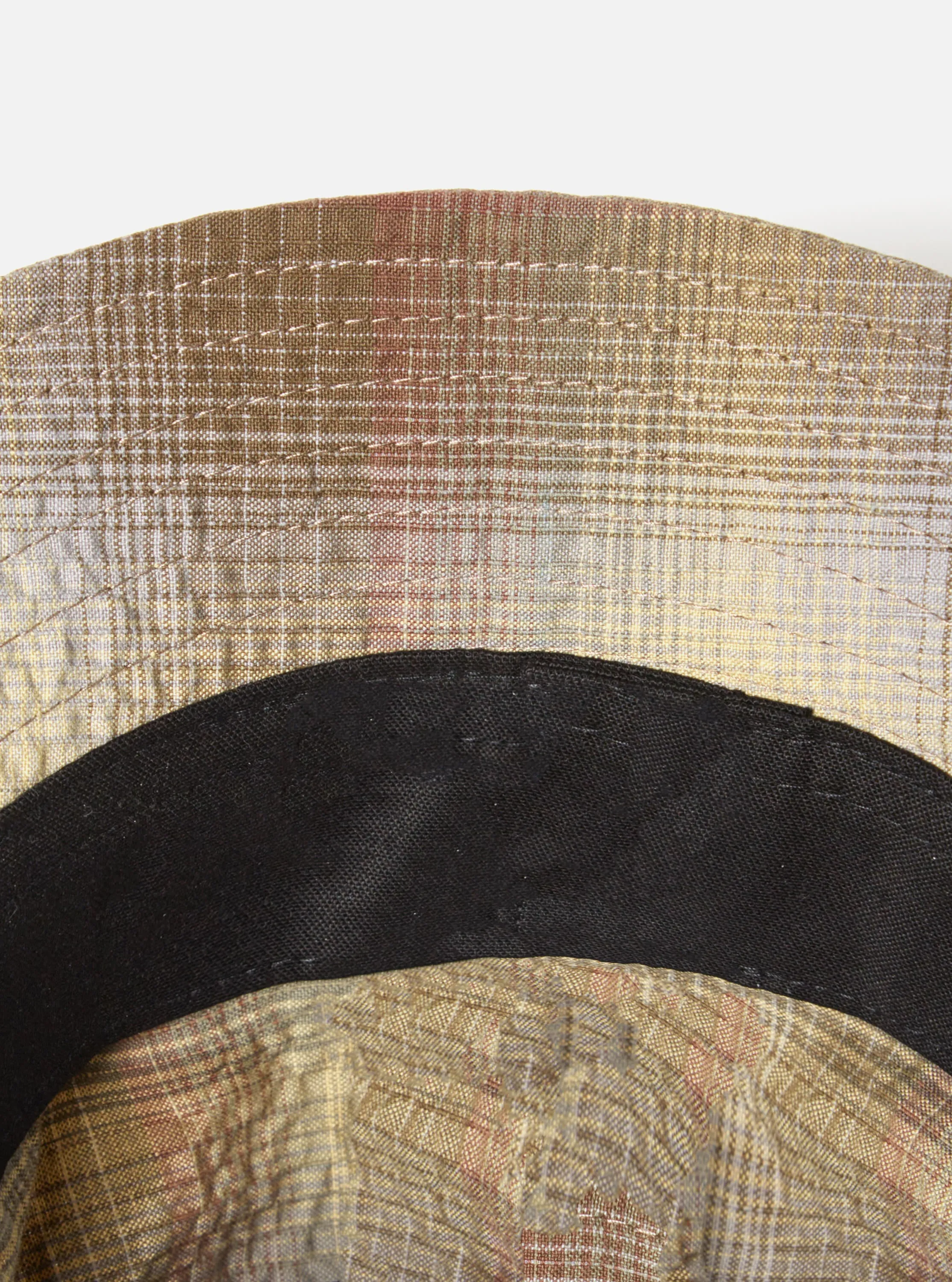 Universal Works Bucket Hat in Olive Portuguese Check Seersucker sold by Universal Works product image thumbnail 5