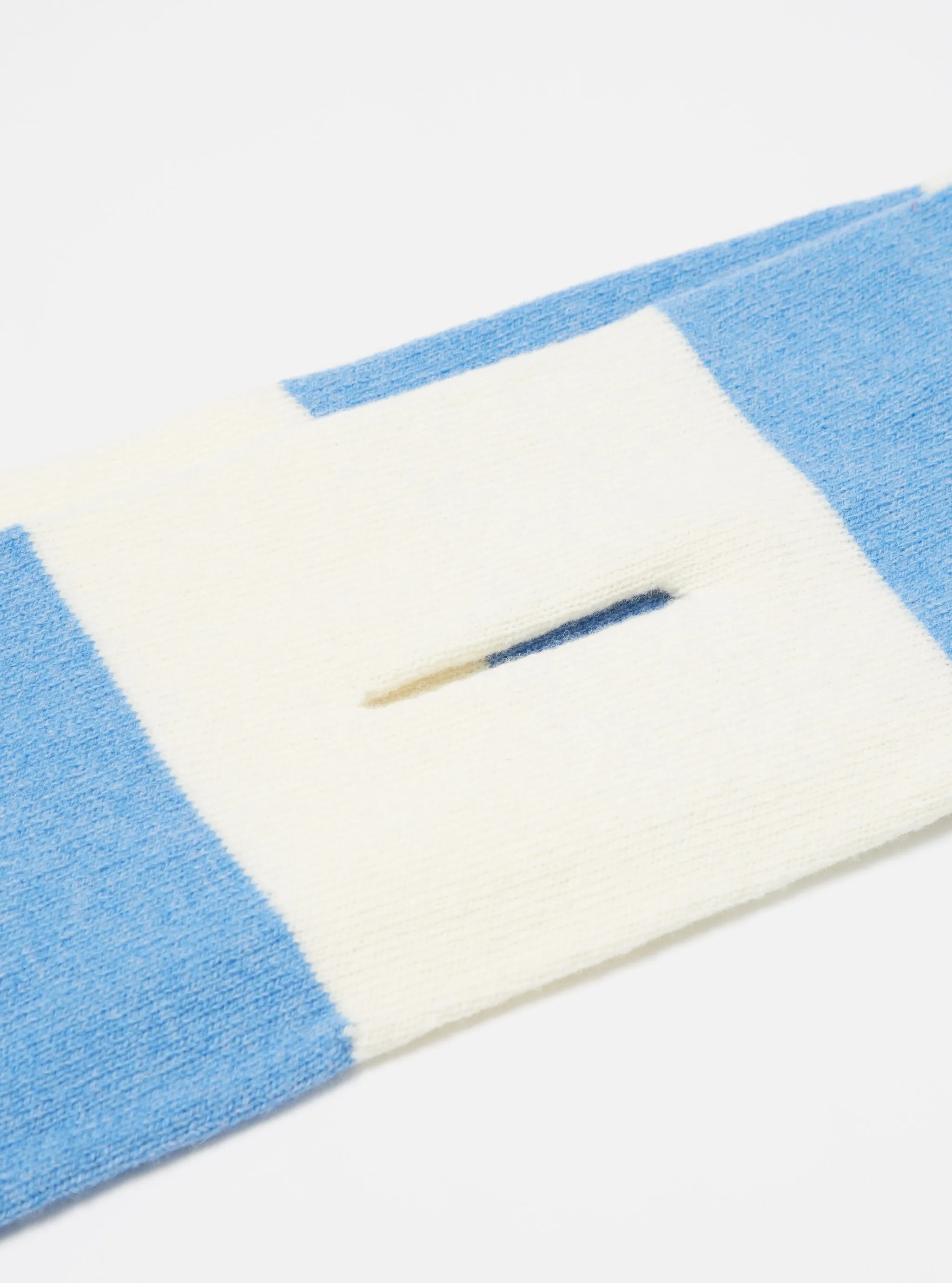 Ecru/Sky Soft Wool Deluxe Football Scarf sold by Universal Works product image thumbnail 3