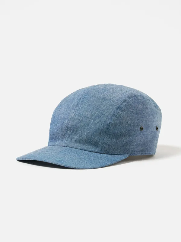 cableami® 4 Panel Cap in Indigo 5oz Chambray made by Universal Works