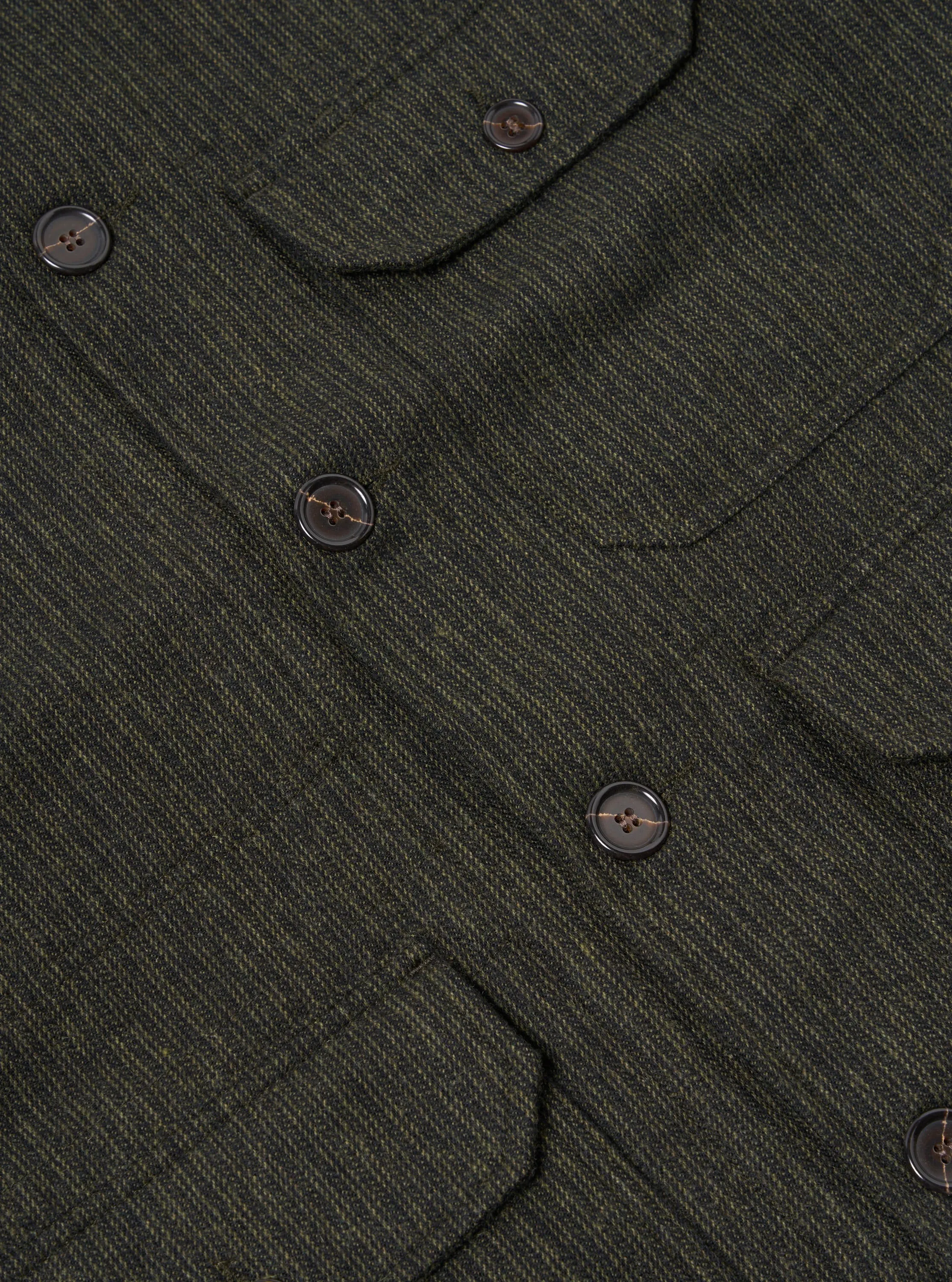 Universal Works Utility Jacket in Black/Olive Stripe Wool Mix sold by Universal Works product image thumbnail 4