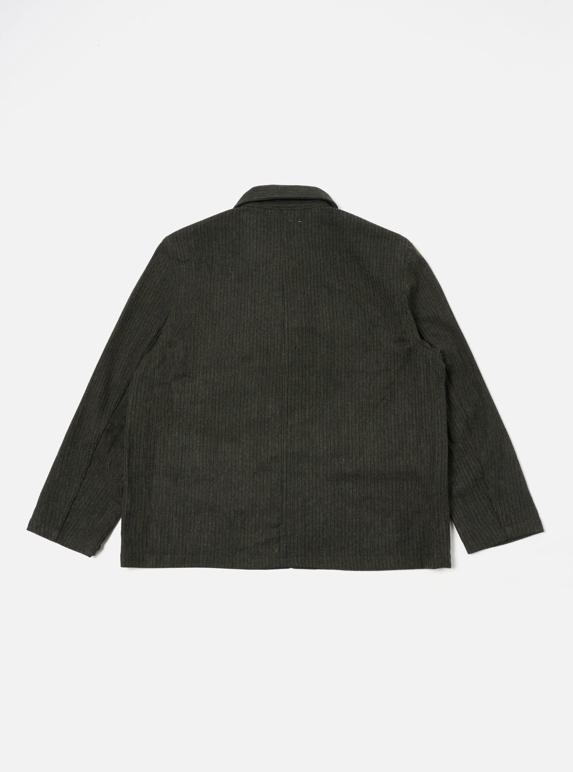 Universal Works Utility Jacket in Black/Olive Stripe Wool Mix sold by Universal Works product image thumbnail 2