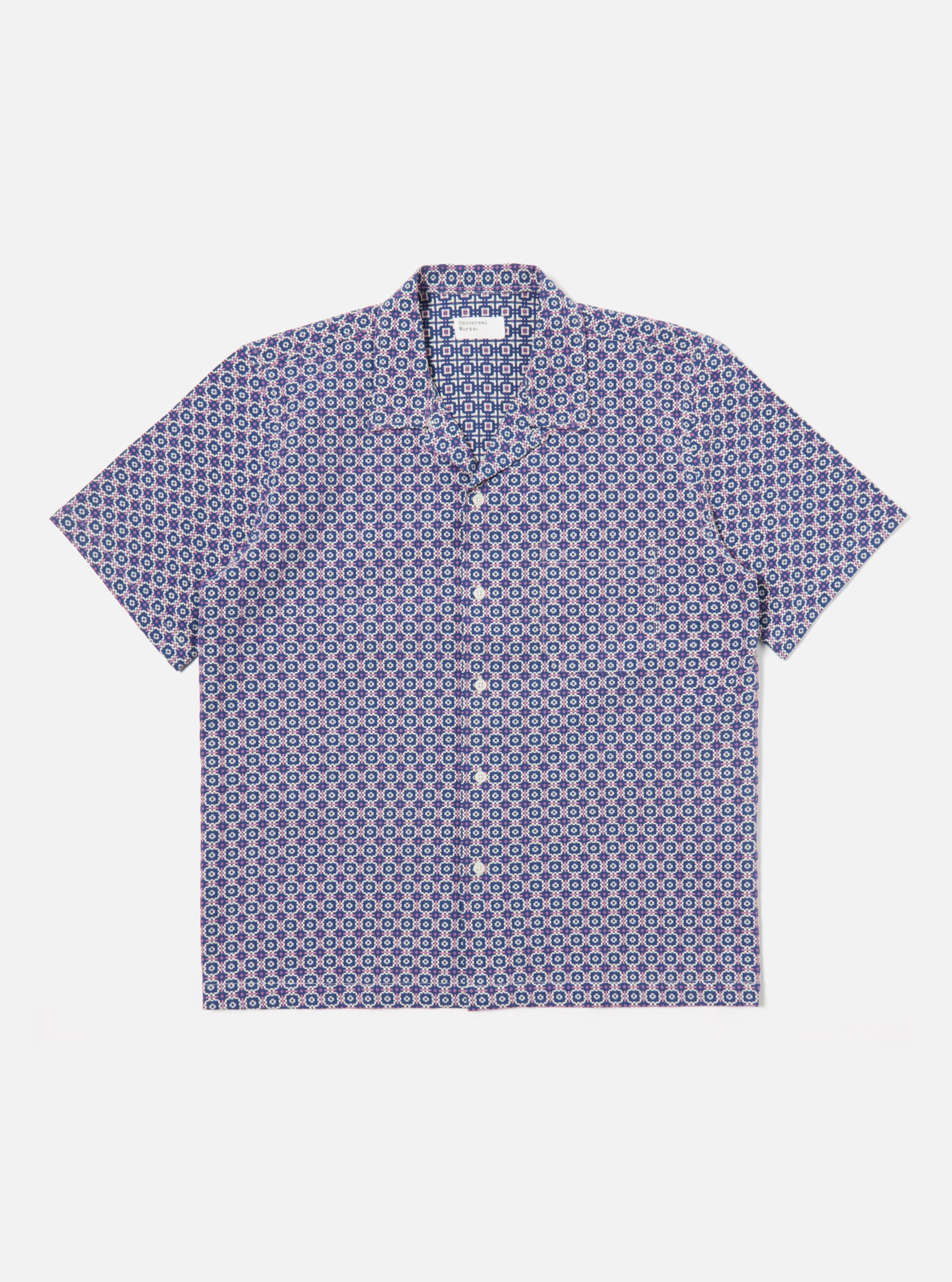 Universal Works Road Shirt in Navy Tile 1 Cotton sold by Universal Works product image thumbnail 2