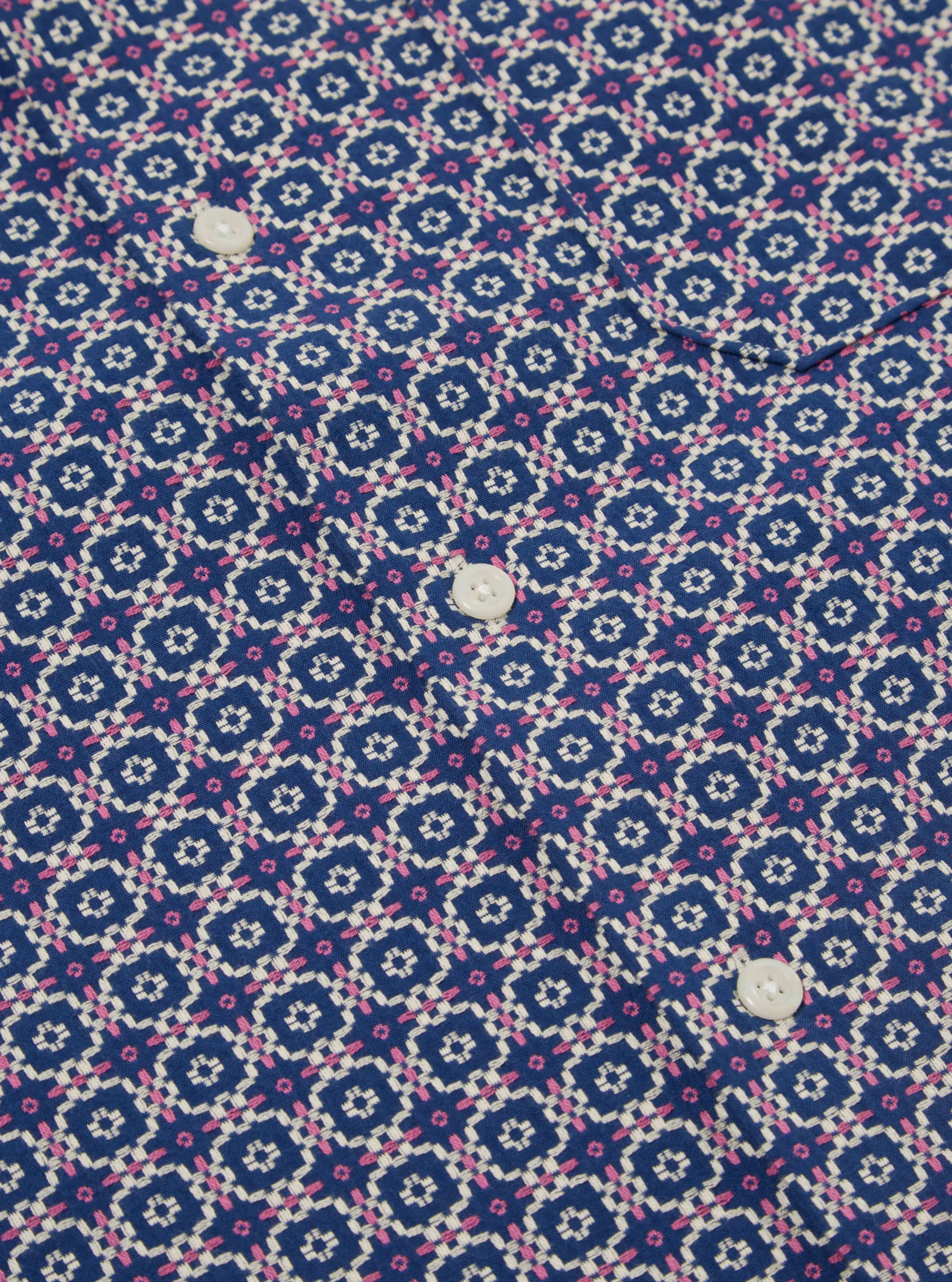 Universal Works Road Shirt in Navy Tile 1 Cotton sold by Universal Works product image thumbnail 5