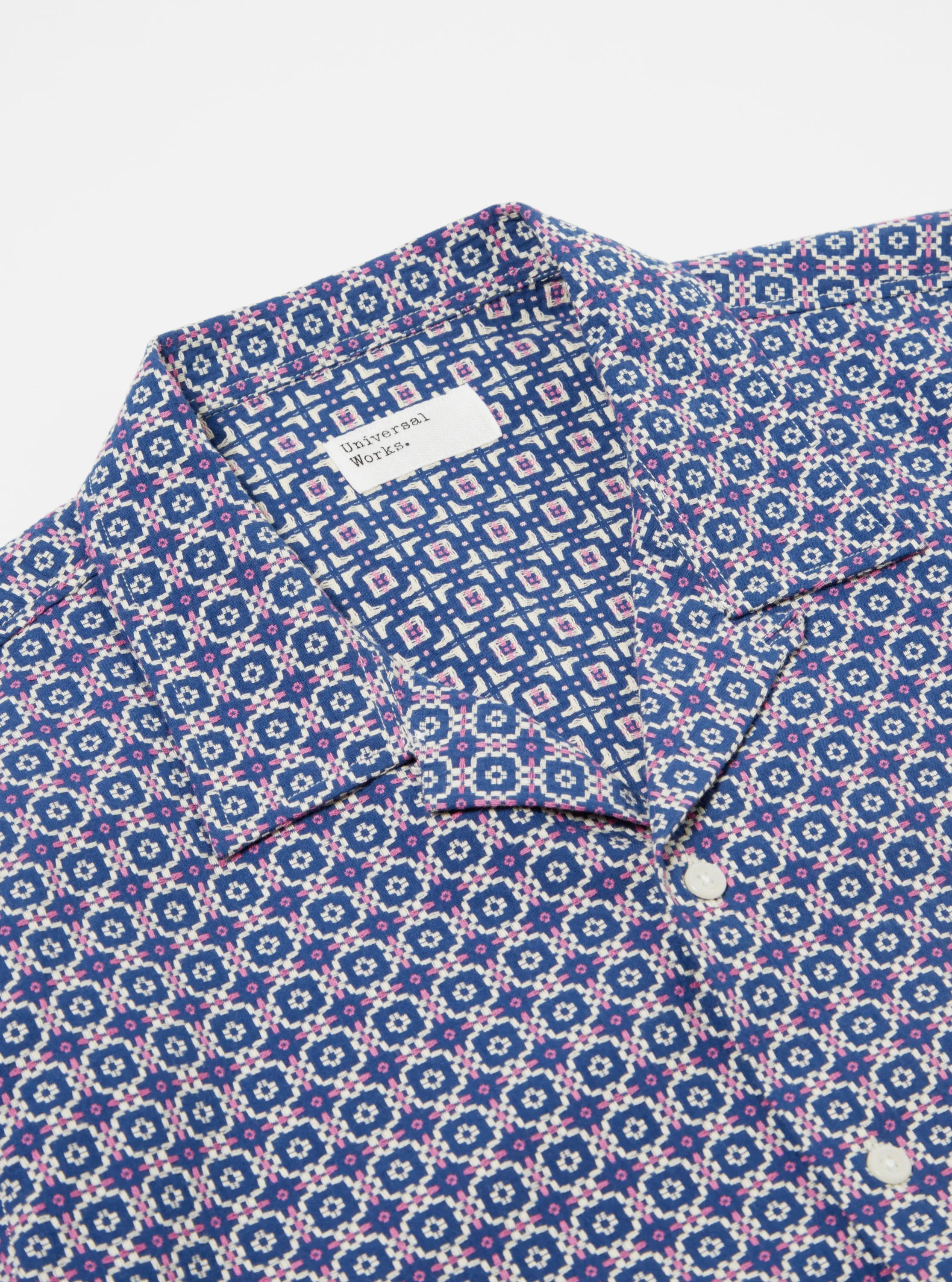 Universal Works Road Shirt in Navy Tile 1 Cotton sold by Universal Works product image thumbnail 4