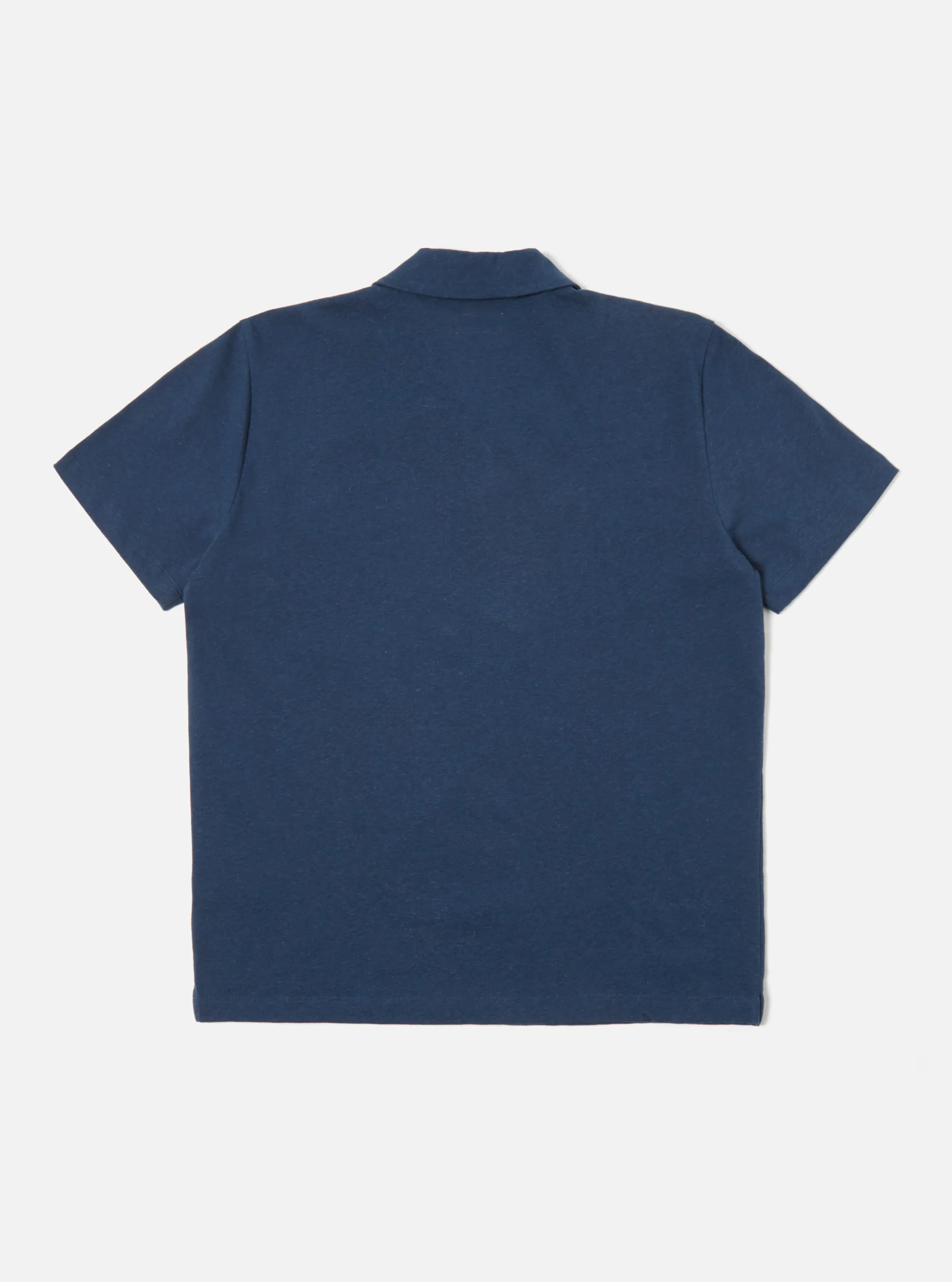 Universal Works Newlyn Polo in Navy Cotton Hemp Jersey sold by Universal Works product image thumbnail 3