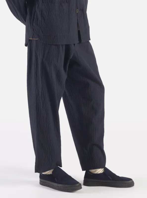 Universal Works Oxford Pant in Dark Navy Ospina Cotton sold by Universal Works
