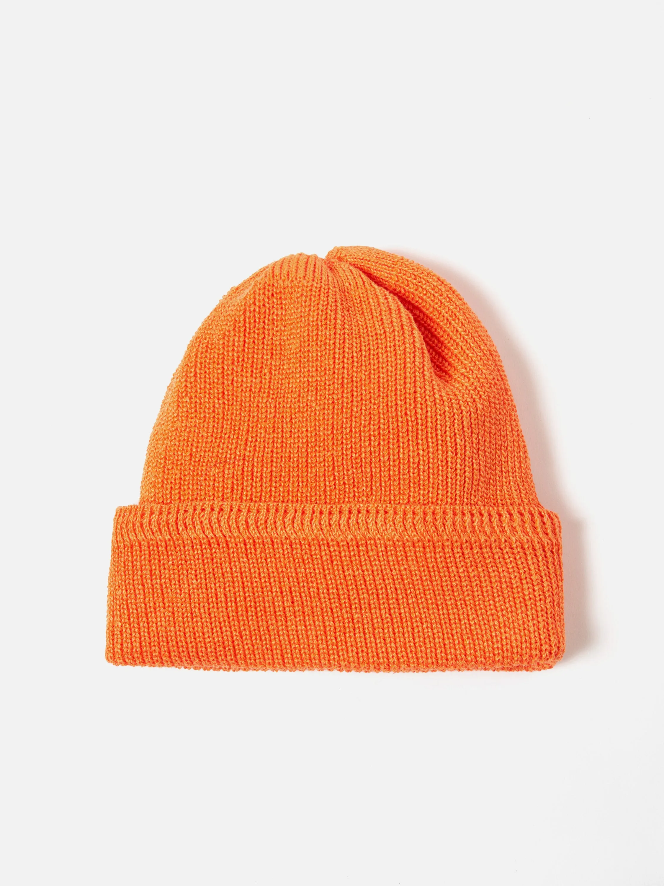 cableami® Waffle Watchcap in Neon Orange Linen sold by Universal Works
