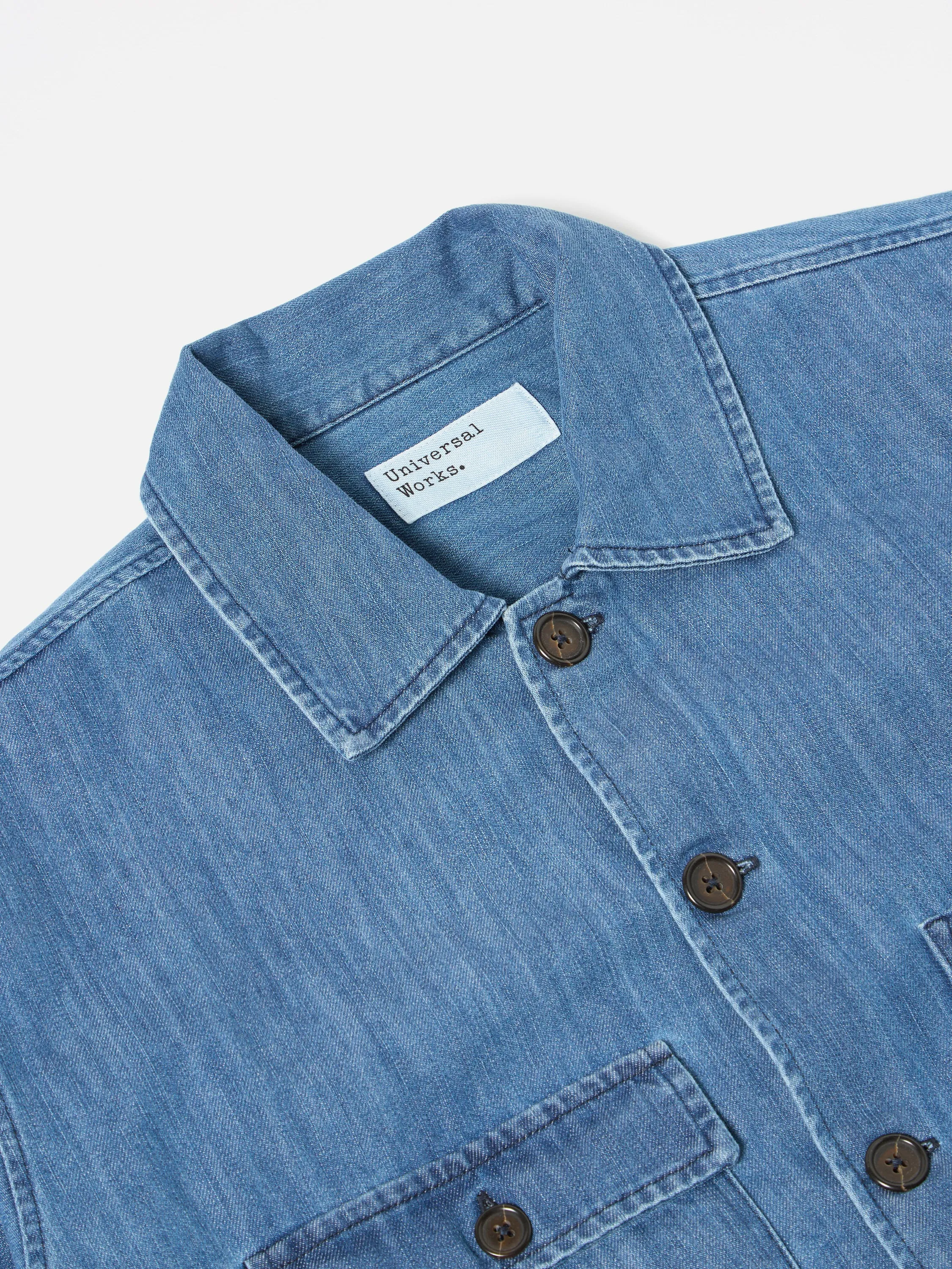 Universal Works Dockside Jacket in Indigo 9oz Recycled Denim sold by Universal Works product image thumbnail 4