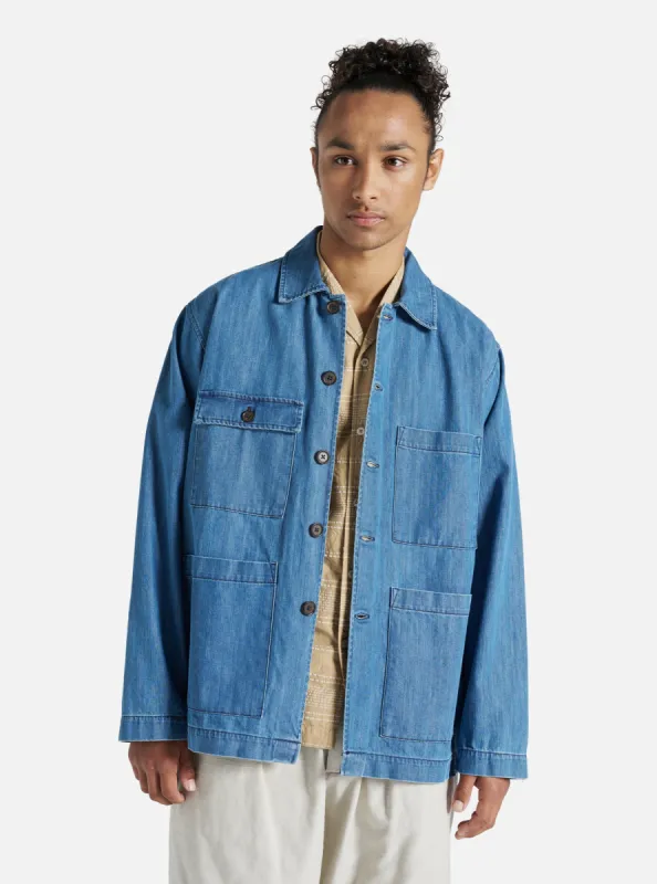 Universal Works Dockside Jacket in Indigo 9oz Recycled Denim sold by Universal Works
