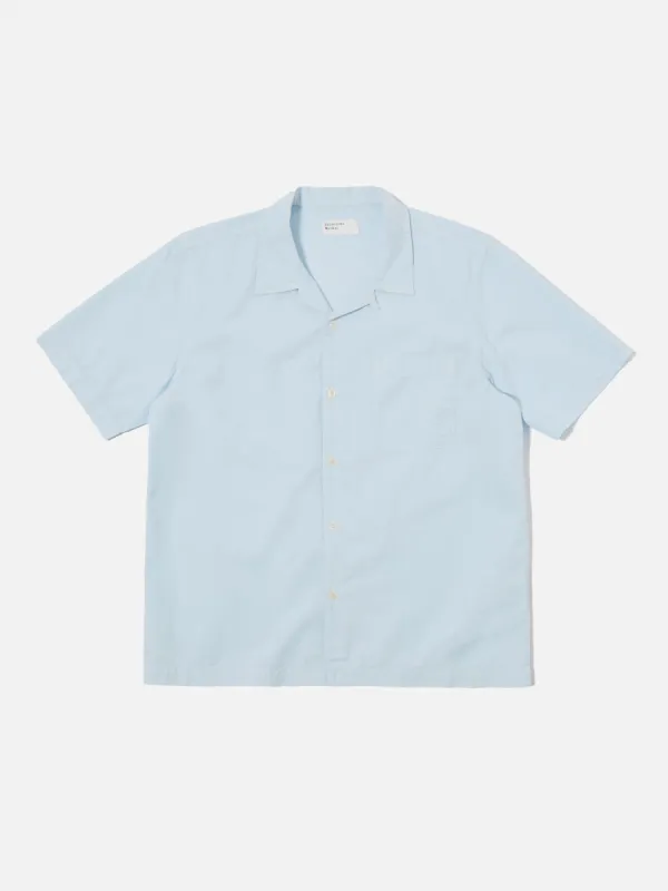 Universal Works Road Shirt in Sky Broad Cloth sold by Universal Works
