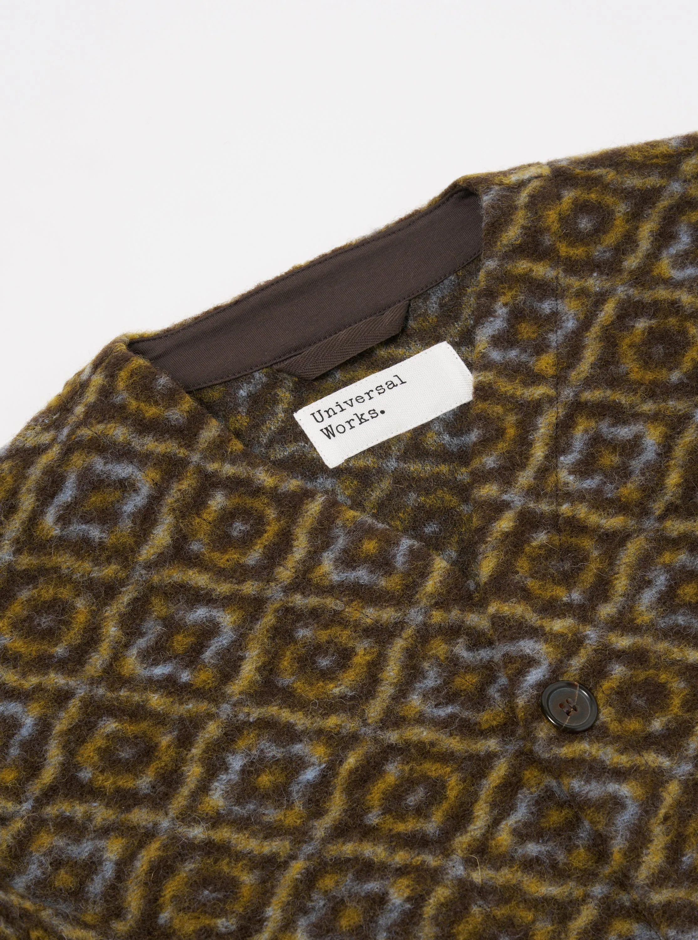 Universal Works Cardigan in Brown Geometric Fleece sold by Universal Works product image thumbnail 3